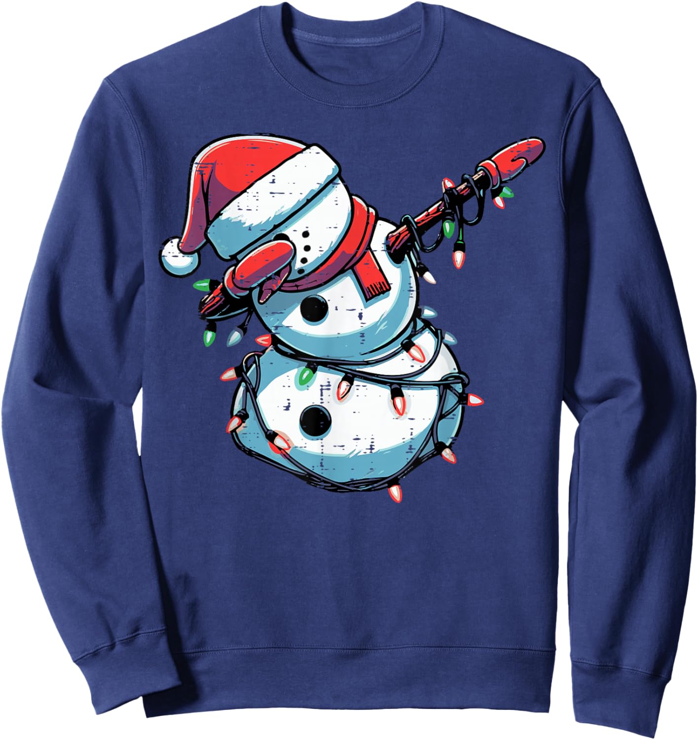 Christmas Dabbing Snowman Funny Xmas Boys Girls Kids Toddler Sweatshirt - Sweatshirt | Navy