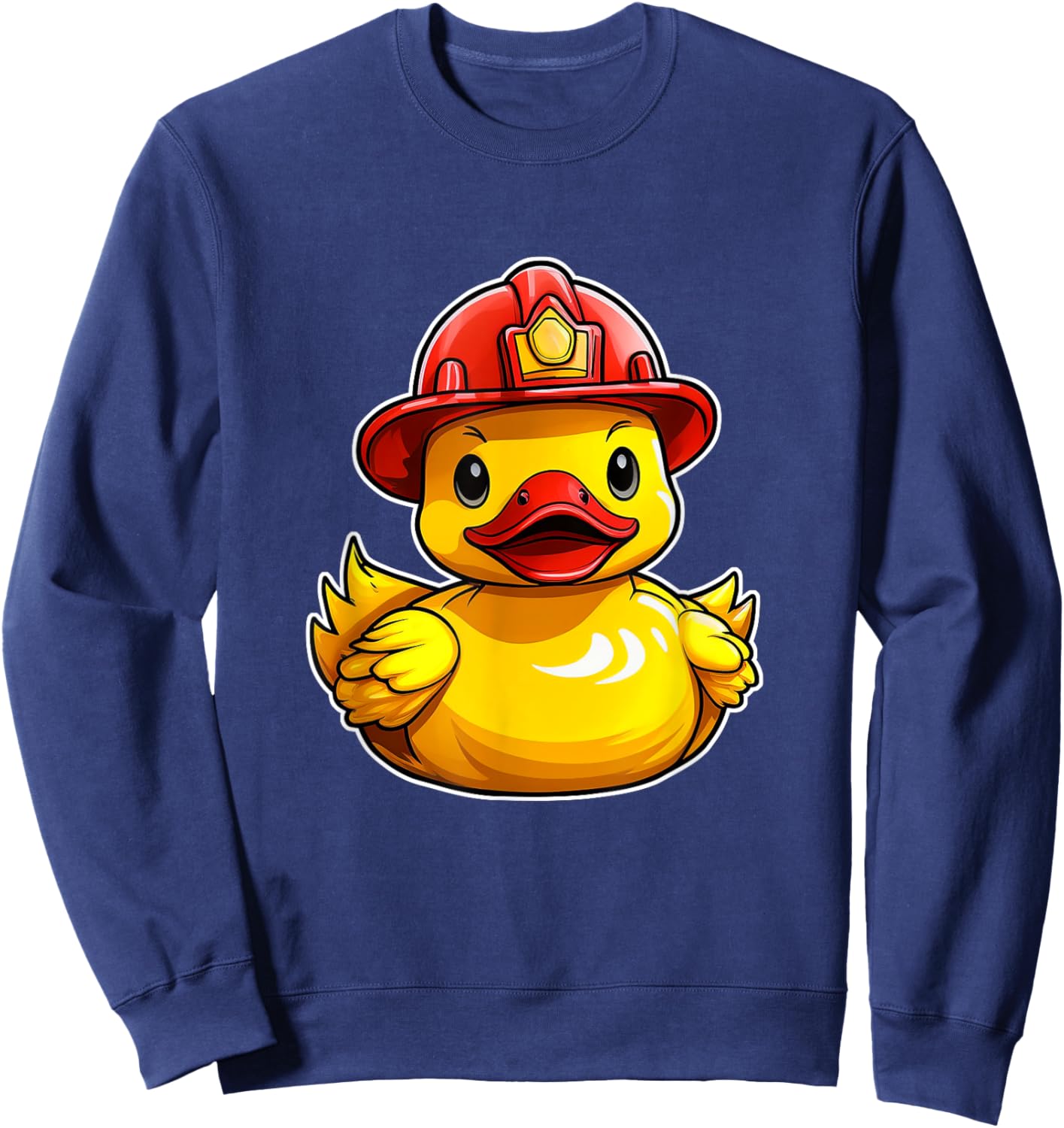 Fireman Rubber Duck, Fire Fighter Rubber Duckie Sweatshirt - Sweatshirt | Navy