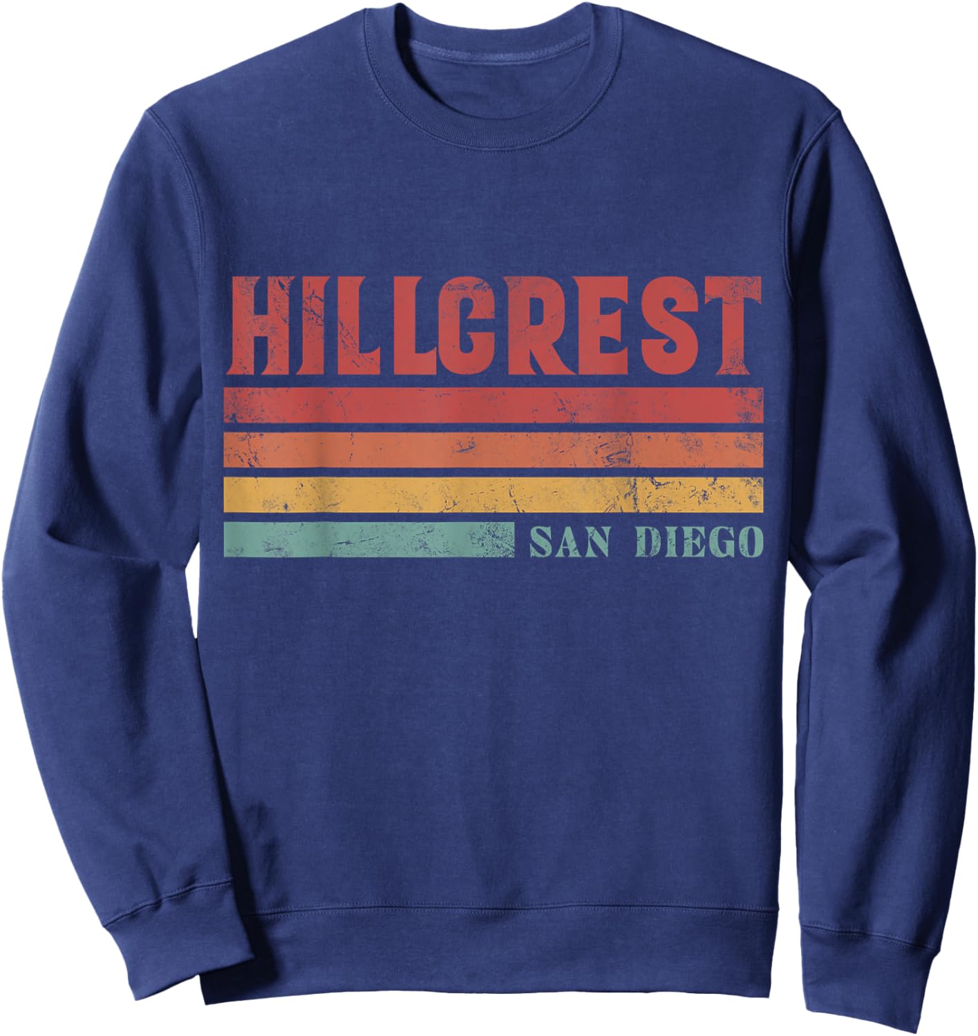 Hillcrest San Diego California Souvenir Vintage Sweatshirt - Sweatshirt | Navy