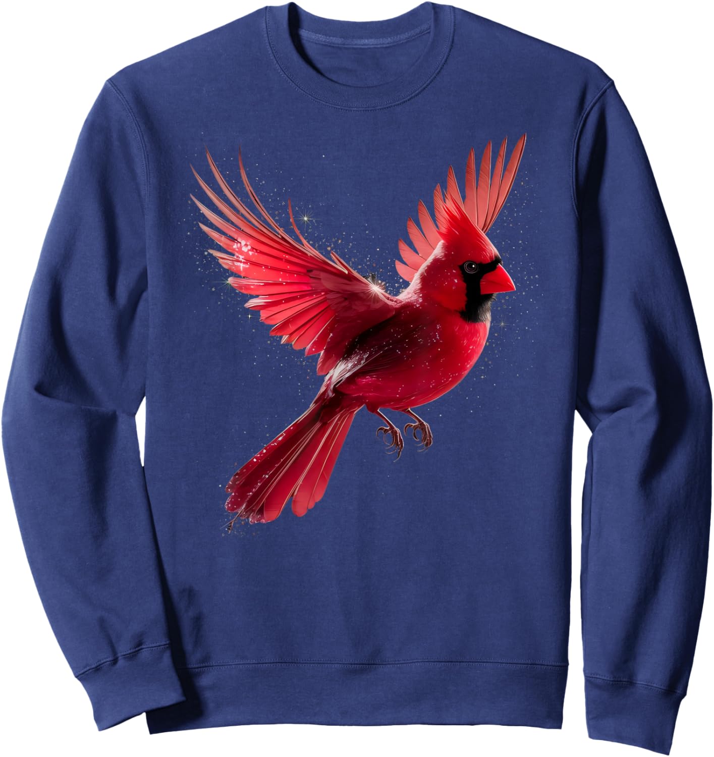 Cute Red Cardinal Bird Lovers Birdwatching Birding Vintage Sweatshirt - Sweatshirt | Navy