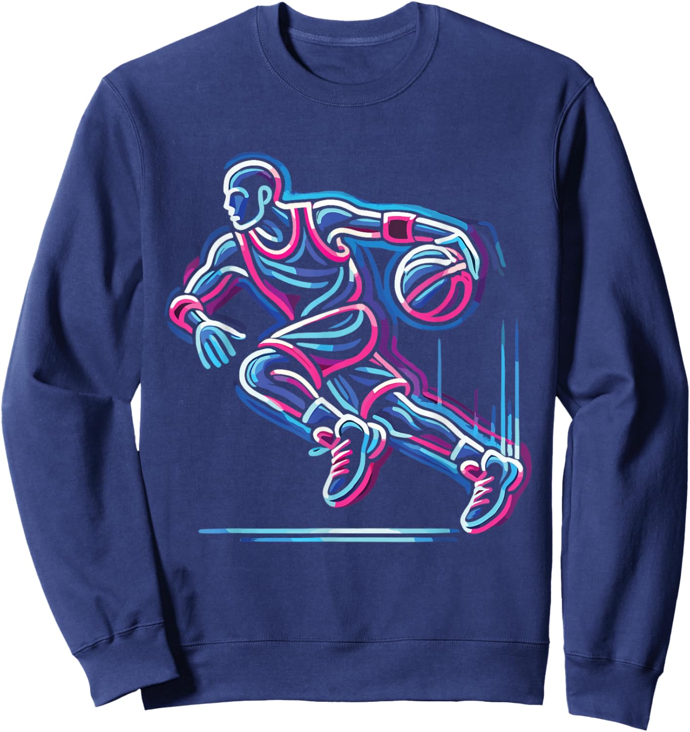 Basketball & Basketball Graphic | Boys, Kids, | Men & Women Sweatshirt - Sweatshirt | Navy