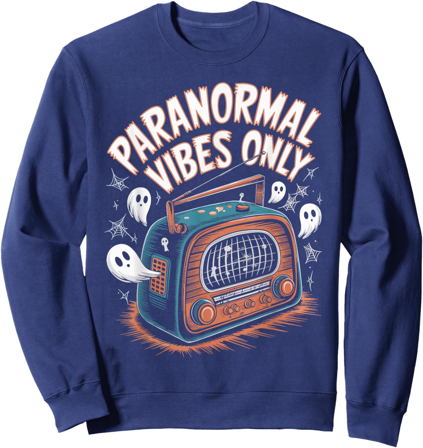 Paranormal Vibes Only Ghost Hunting Halloween Sweatshirt - Sweatshirt | Navy