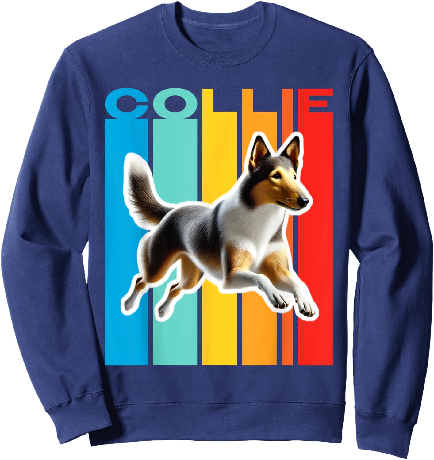 Colorful Smooth Collie Sweatshirt - Sweatshirt | Navy