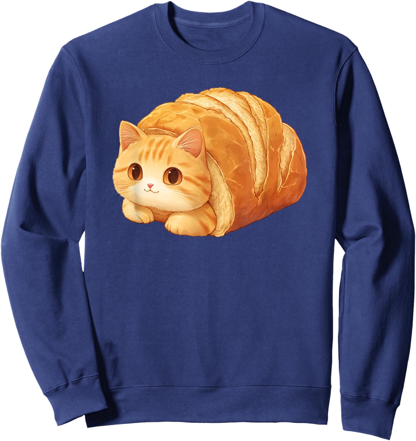 Freshly Baked Cat Loaf Anime Bread Kitten Men Women Kids Sweatshirt - Sweatshirt | Navy