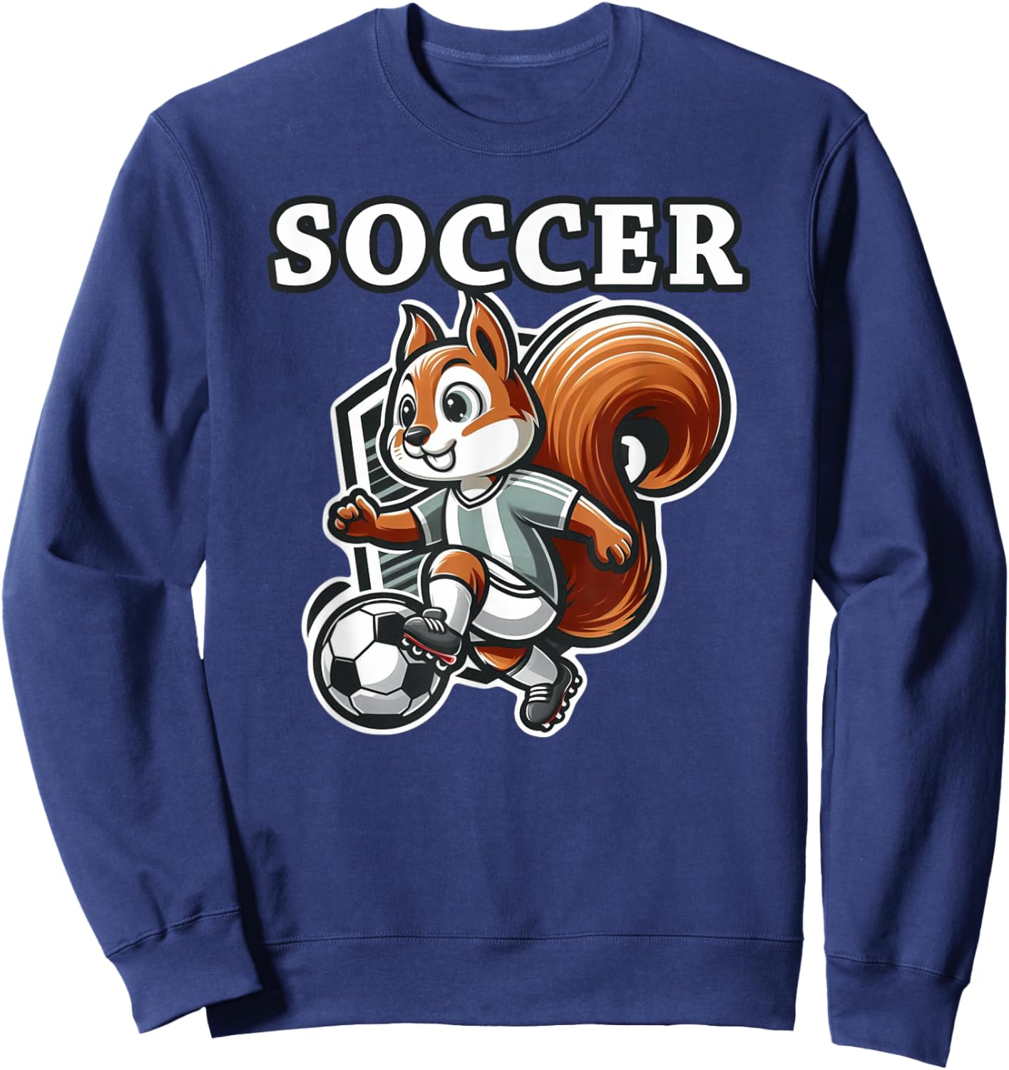 Soccer Squirrel Playing Soccer Sweatshirt - Sweatshirt | Navy