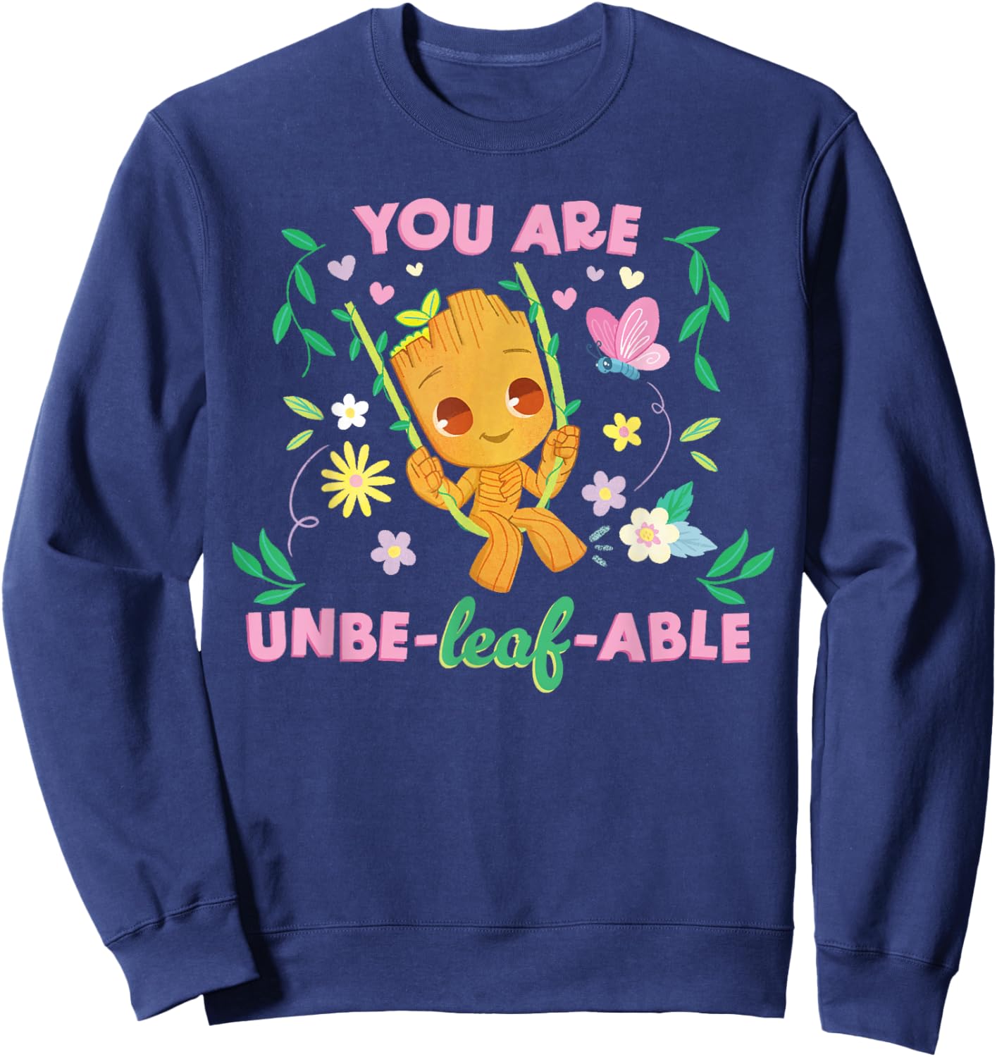 Marvel Valentine’s Day Spring Groot You are Unbe-LEAF-able Sweatshirt - Sweatshirt | Navy