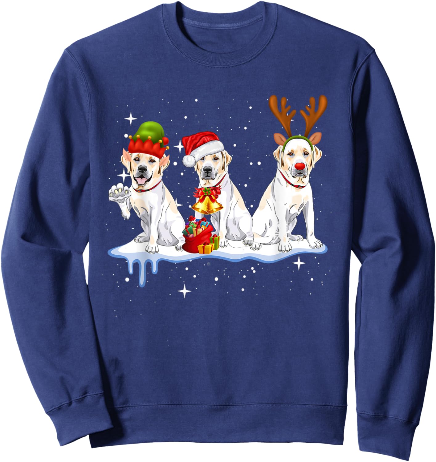 Labrador Retriever Christmas Reindeer Xmas Holiday Costume Sweatshirt - Sweatshirt | Navy