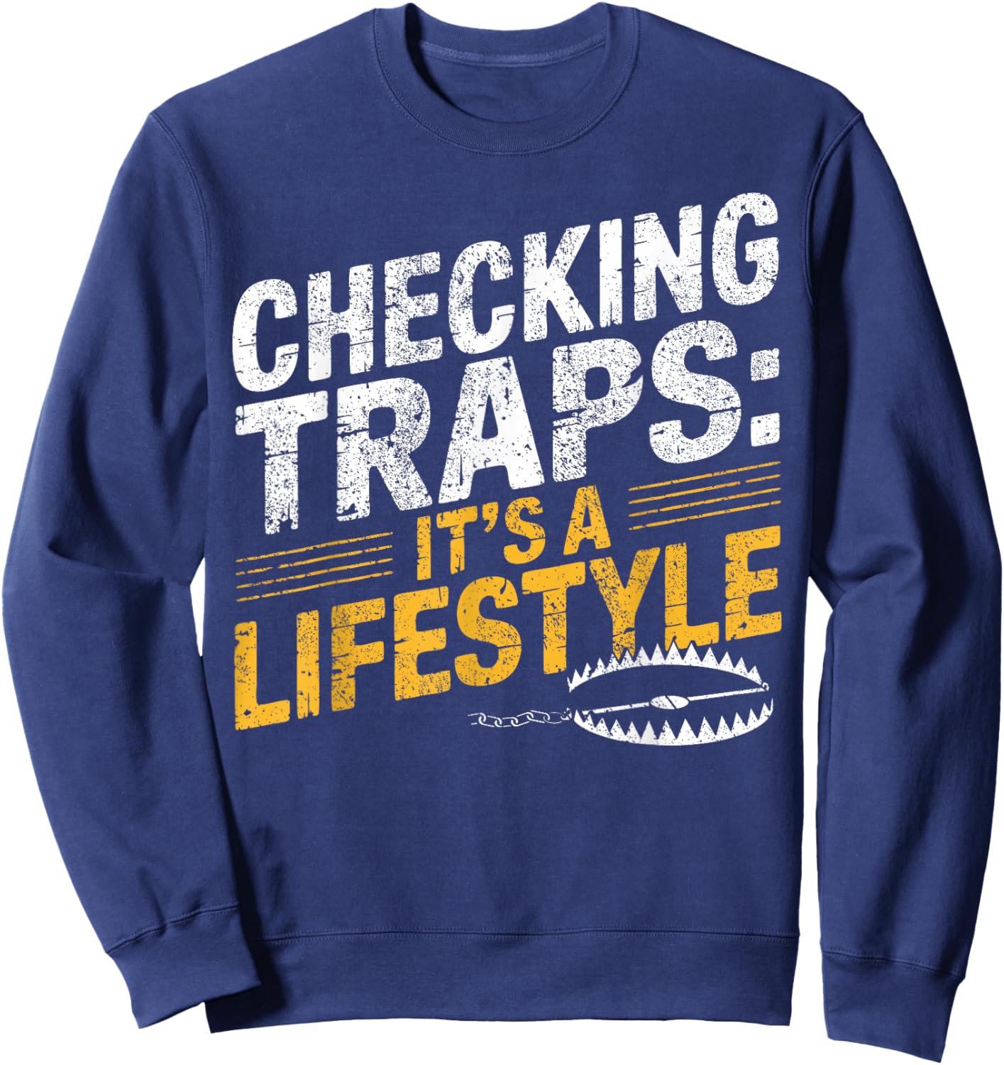 Trapper Life Trapping Check Trap Sweatshirt - Sweatshirt | Navy