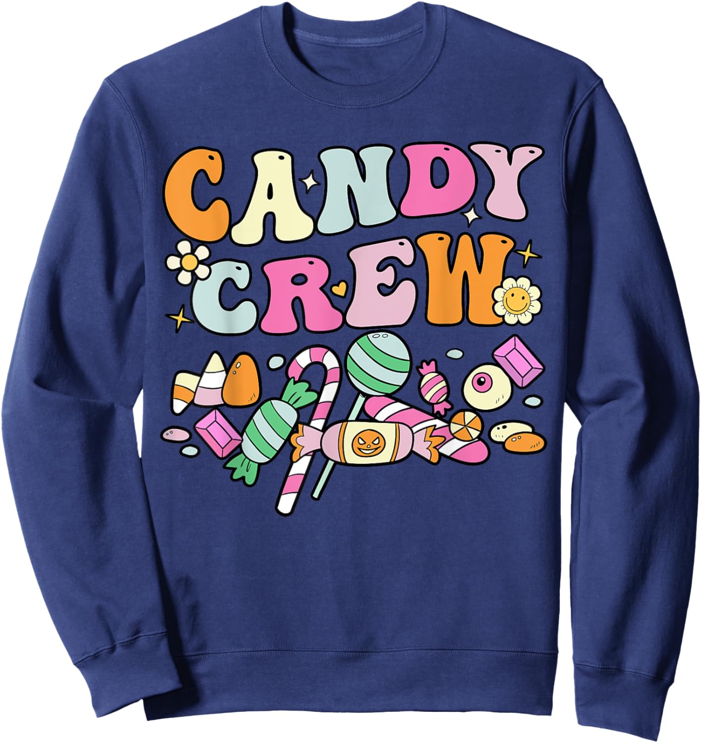 Groovy Halloween Candy Crew, Candyland Sour Patch Sweatshirt - Sweatshirt | Navy