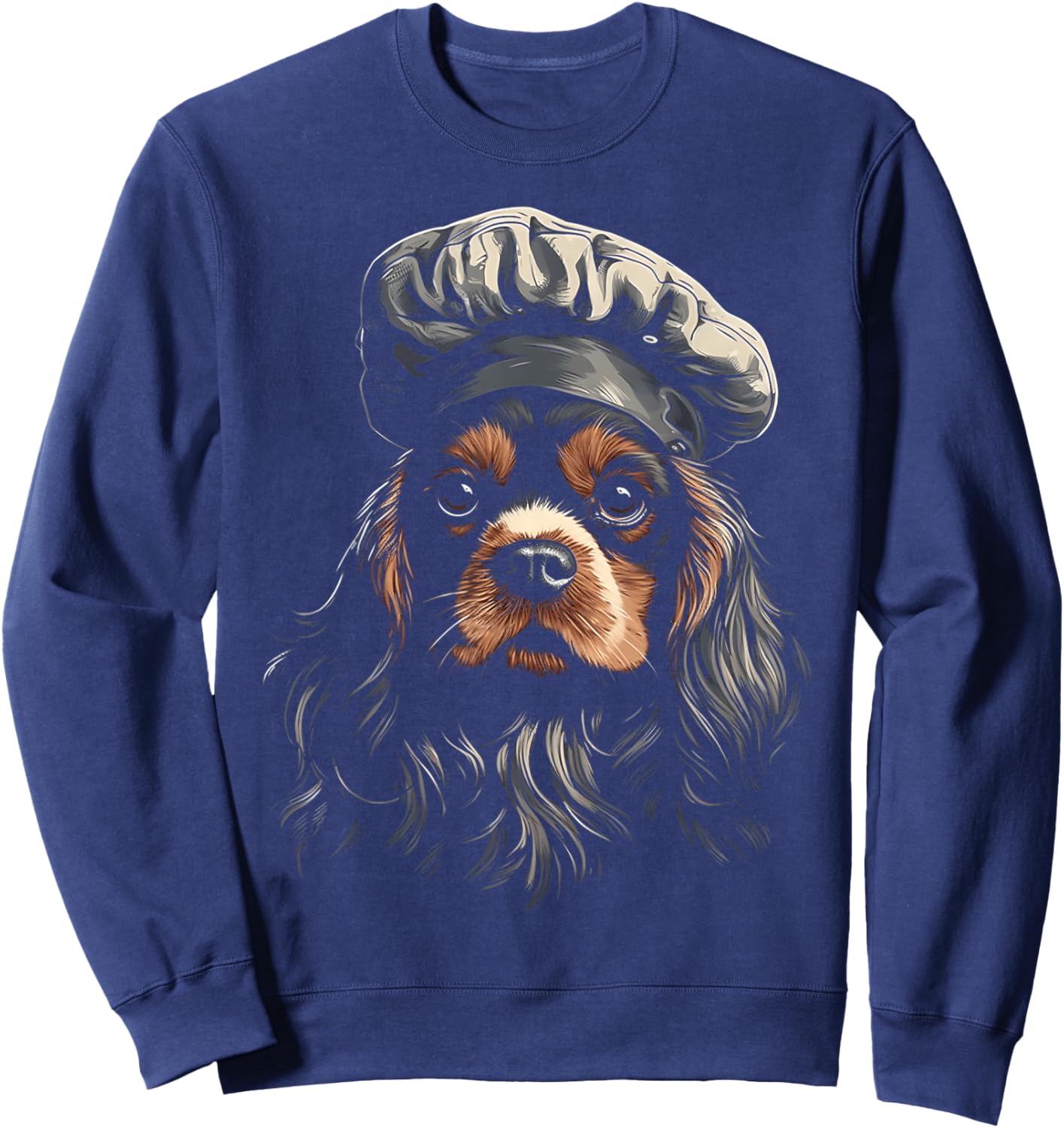 Cavalier King Charles Spaniel Chef Dog Dad Cooking For Baker Women Kids Sweatshirt - Sweatshirt | Navy