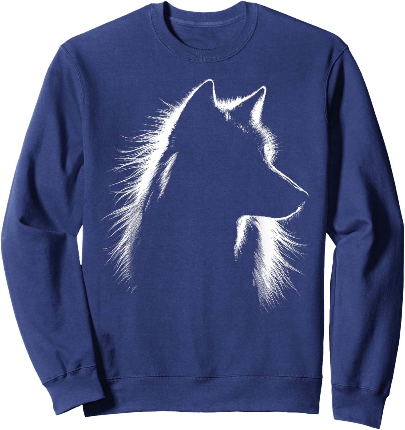 Wolf Face Lover Art Design Sweatshirt - Sweatshirt | Navy