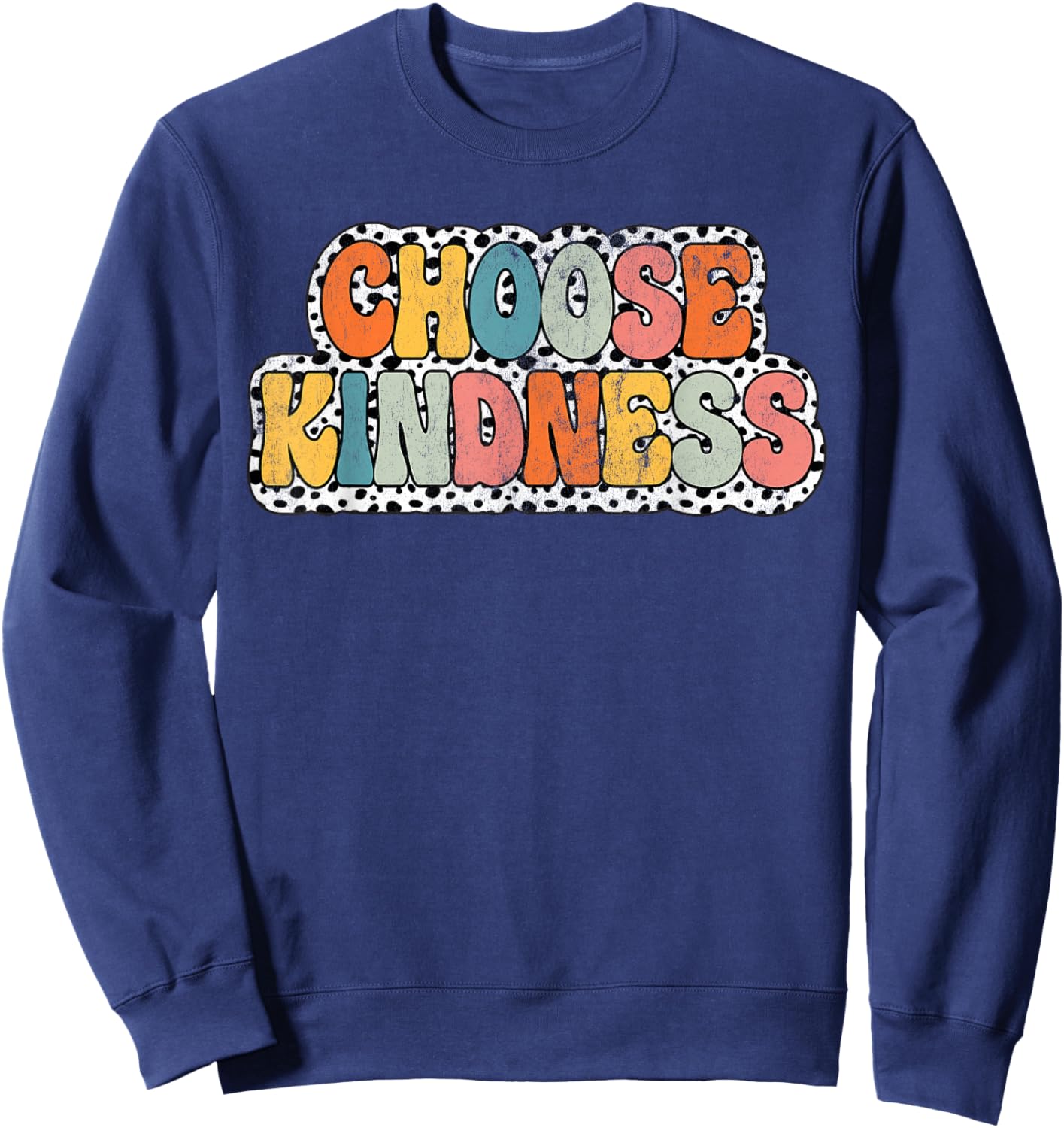 Choose Kindness Groovy Be Kind Teacher Back to school Sweatshirt - Sweatshirt | Navy