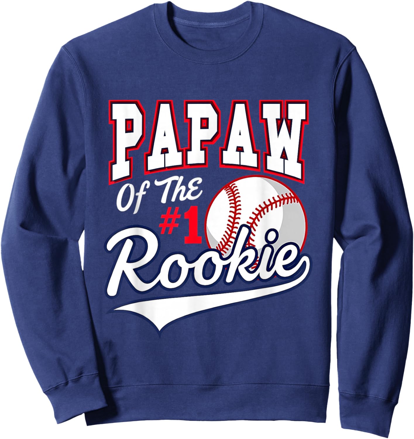 Retro Grandpa Papaw Of The Number 1 Rookie Baseball Sweatshirt - Sweatshirt | Navy