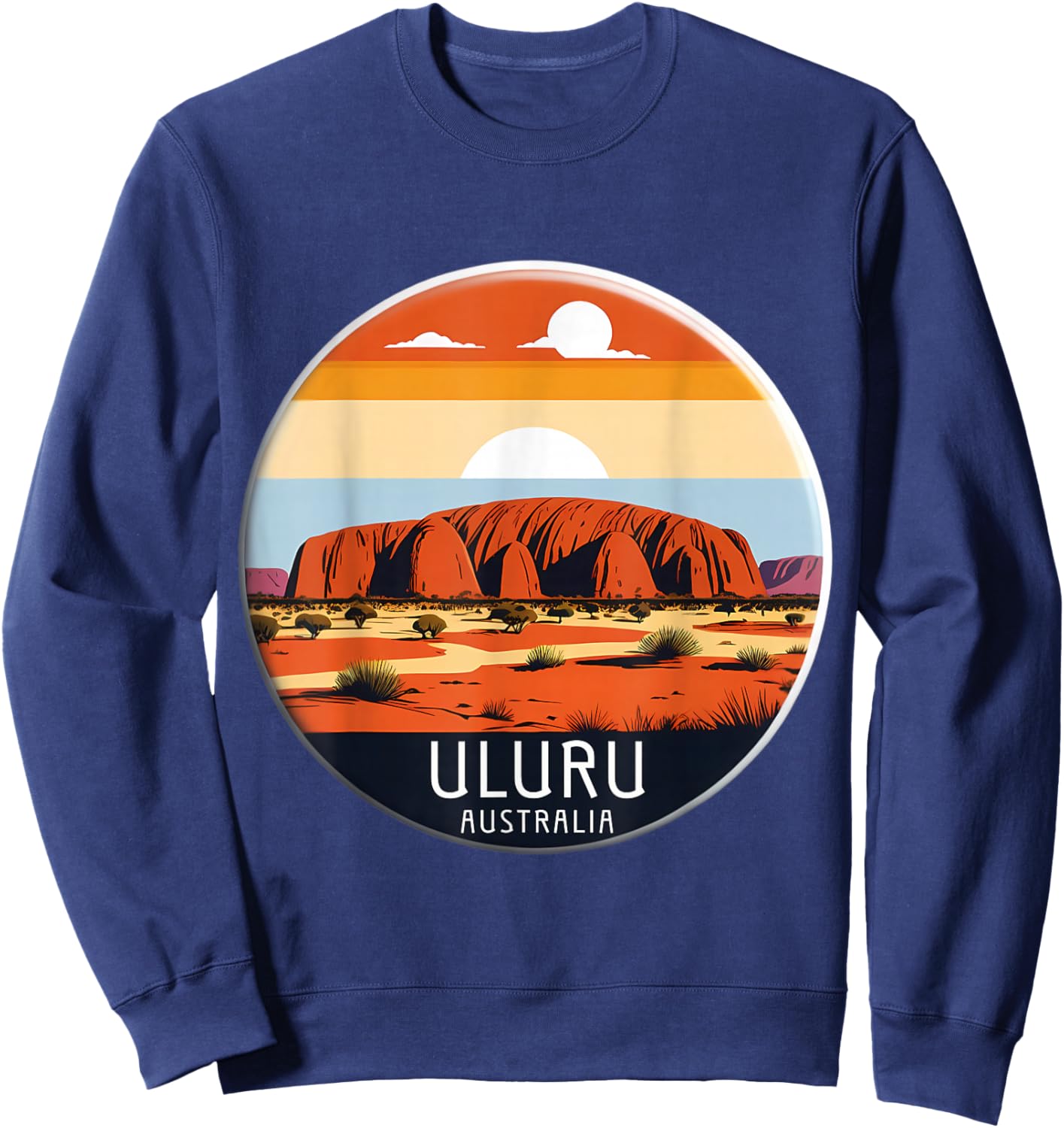 Uluru Australia Souvenir Ayers Rock Memorabilia Vintage Sun Sweatshirt - Sweatshirt | Navy