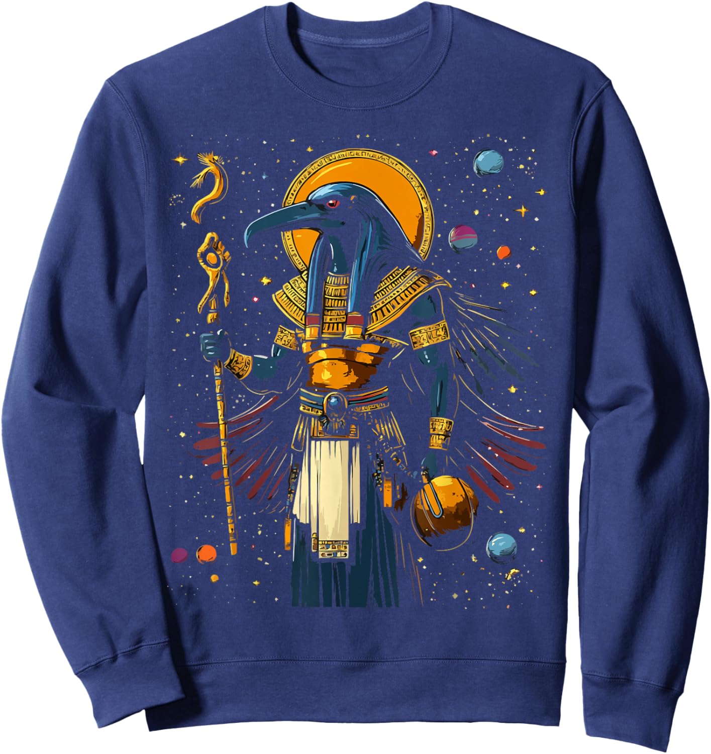 Thoth Egyptian God Egyptian Mythology Pyramid Ancient Egypt Sweatshirt - Sweatshirt | Navy