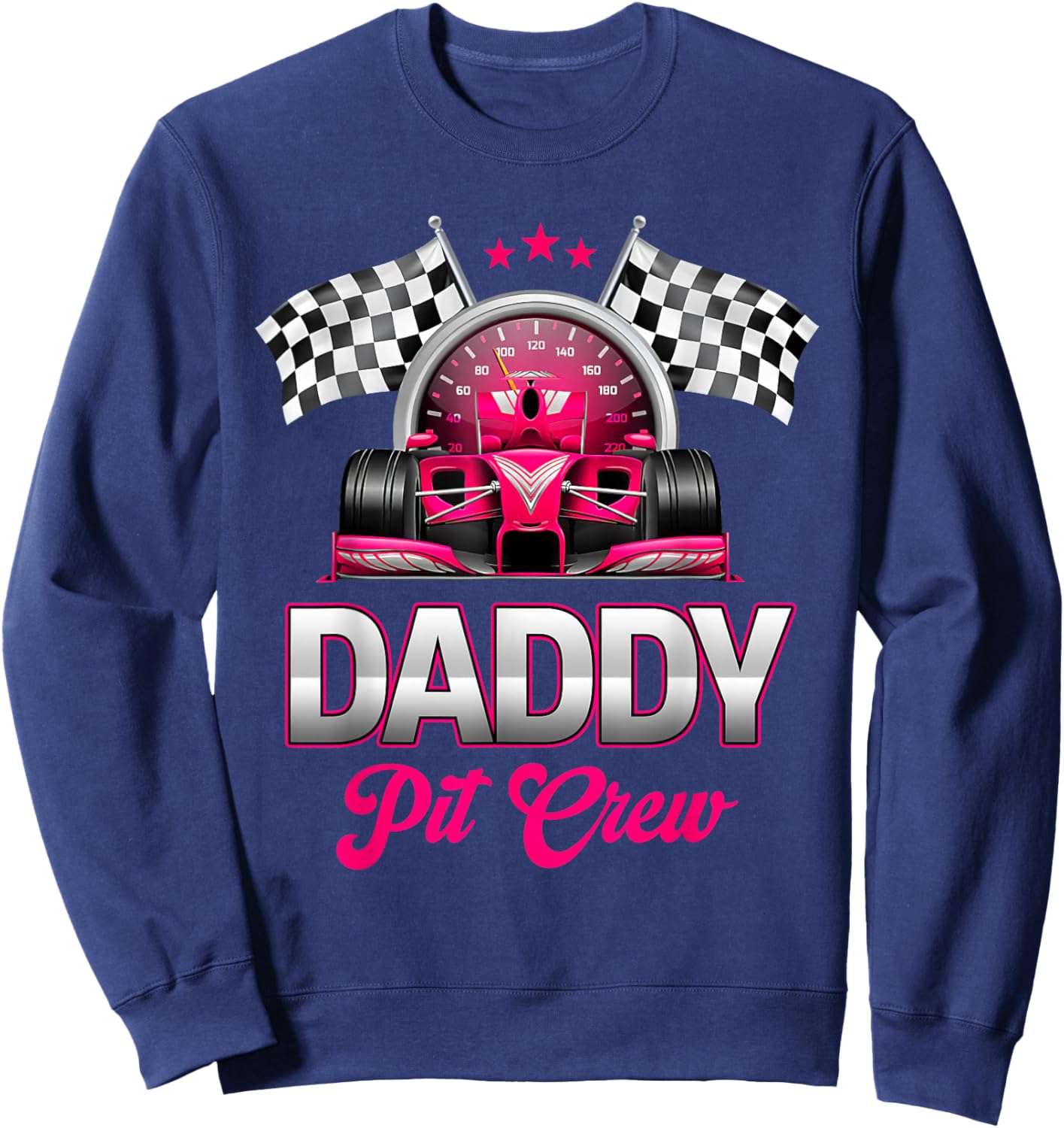 Daddy Pit Crew Race Car Birthday Girl Party Racing Family Sweatshirt - Sweatshirt | Navy