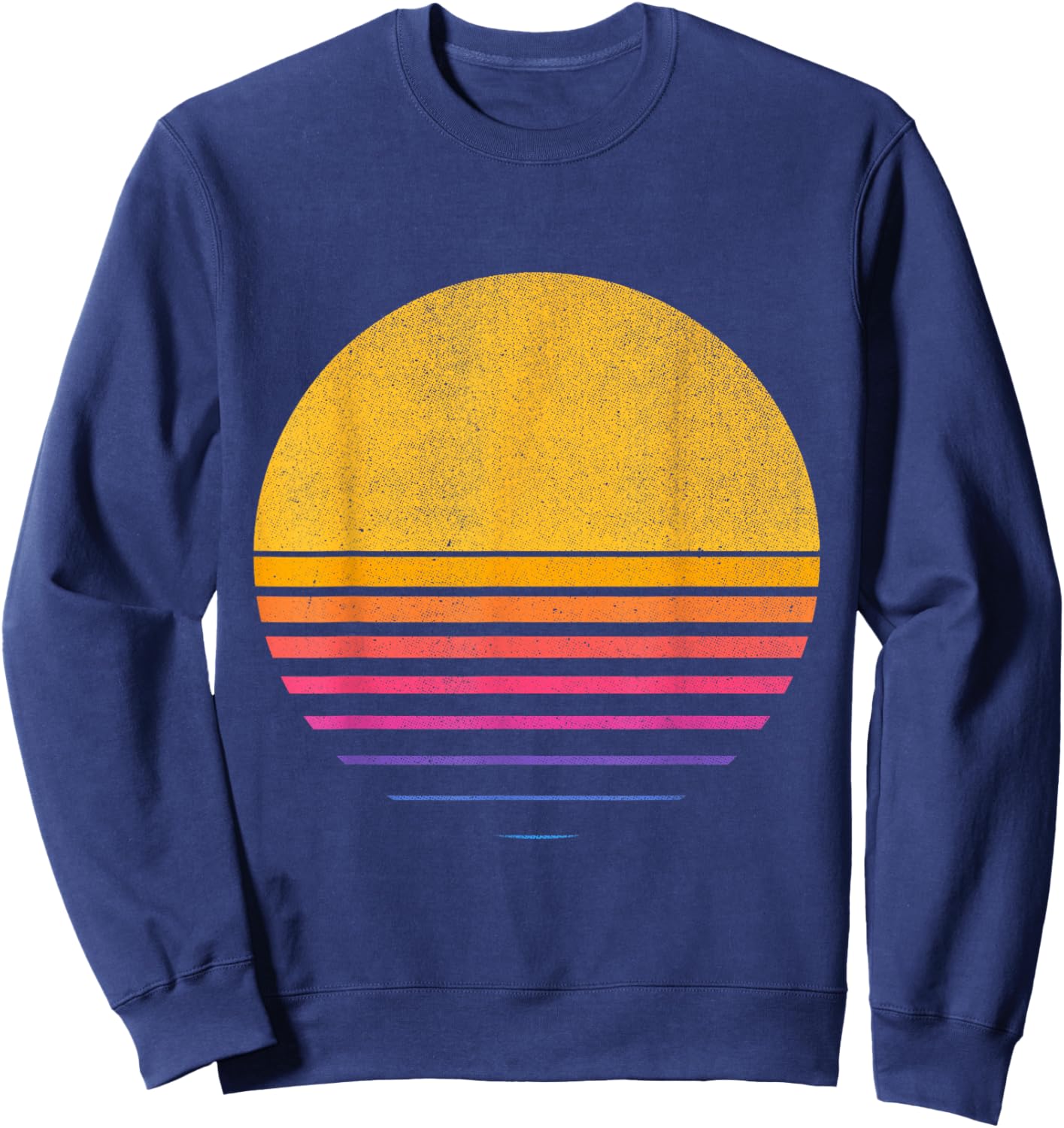Retro Fade 80s Sunset | Cool Vintage Graphic Design Sweatshirt - Sweatshirt | Navy