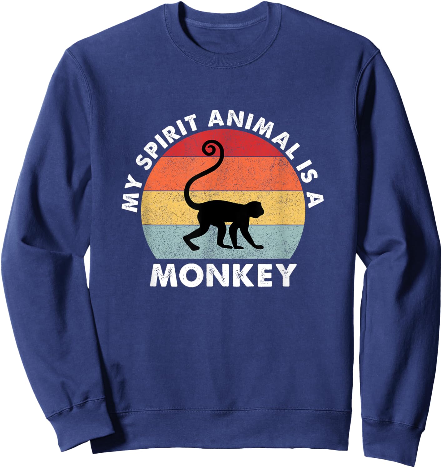 Vintage My Spirit Animal is a Monkey Sweatshirt - Sweatshirt | Navy