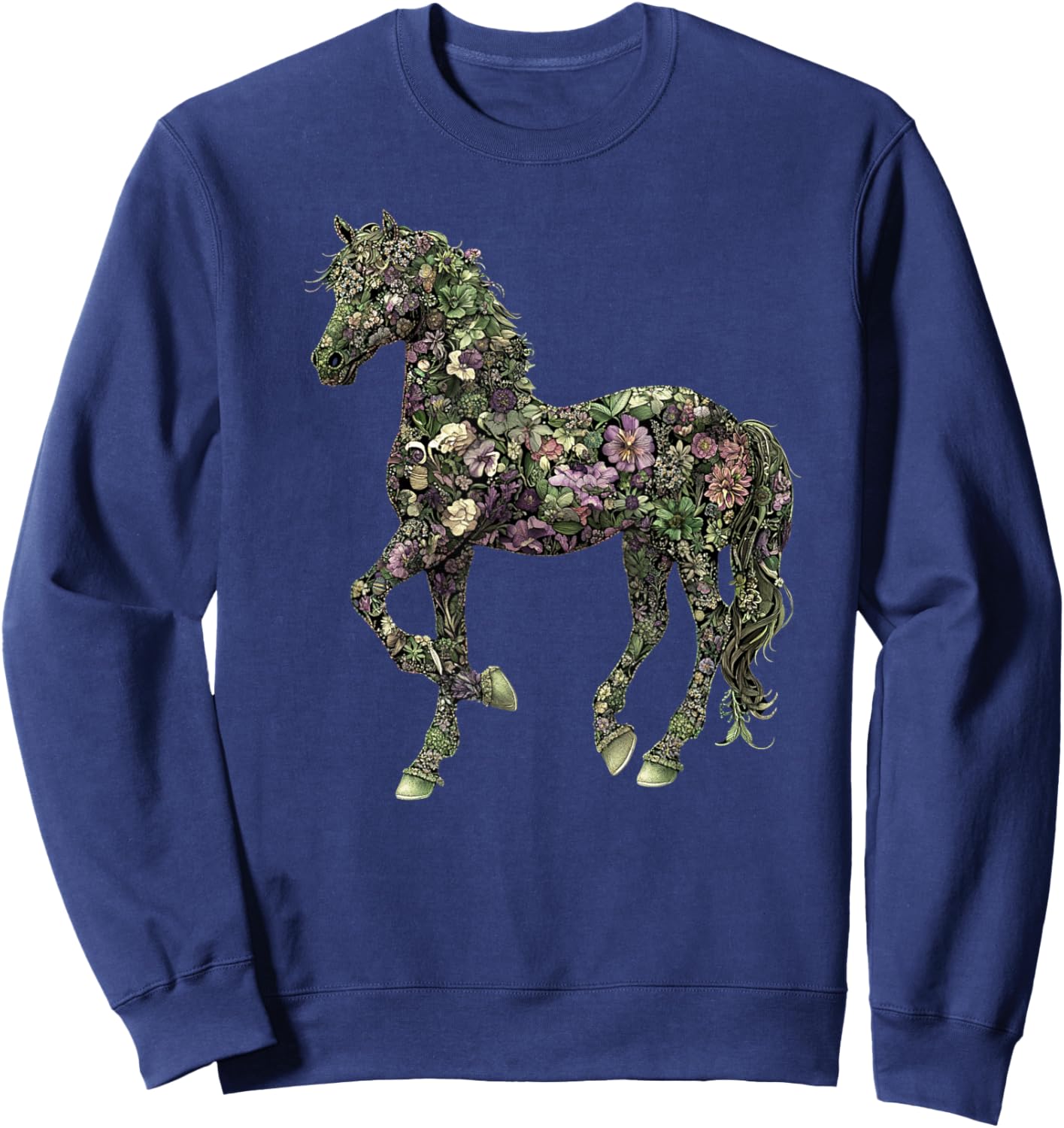 Floral Horse Sweatshirt - Sweatshirt | Navy