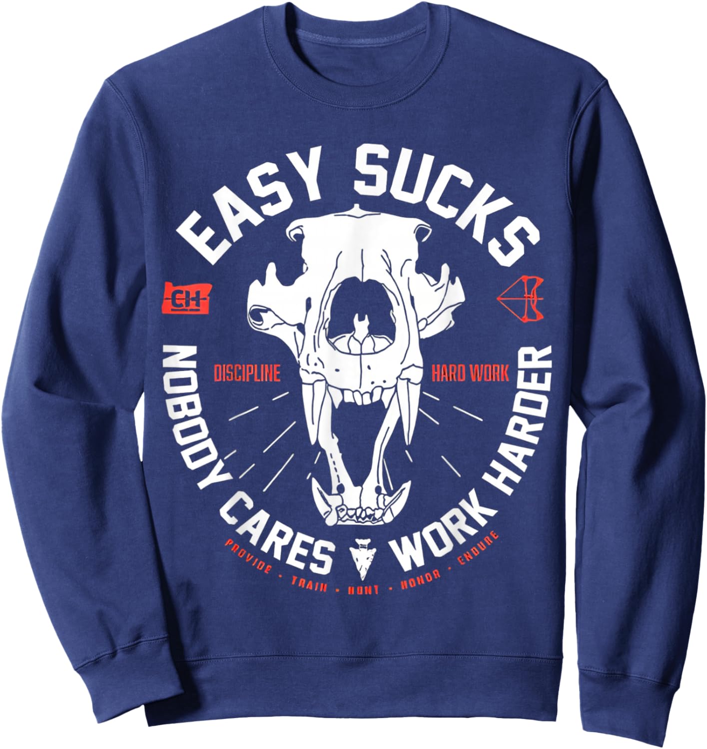 Easy Sucks Bear Skull Sweatshirt - Sweatshirt | Navy