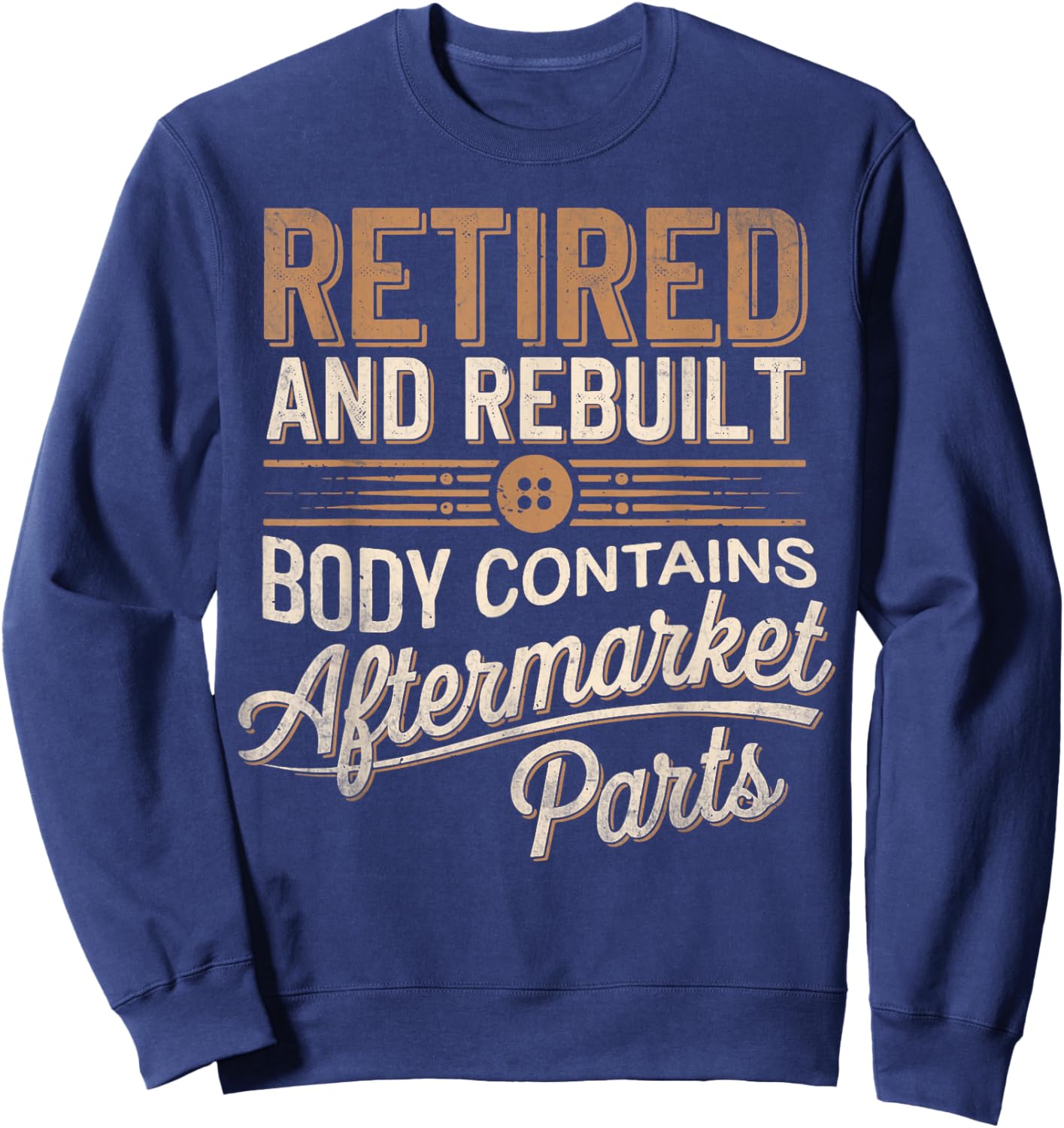 Adults Black Small Retro-Modern Short Sleeve Retirement Sweatshirt - Sweatshirt | Navy