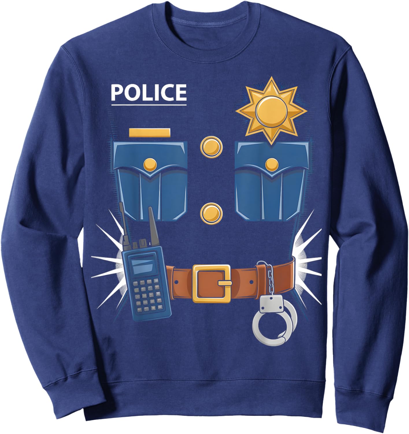 Police Uniform Costume Halloween Police Men Women Kids Sweatshirt - Sweatshirt | Navy