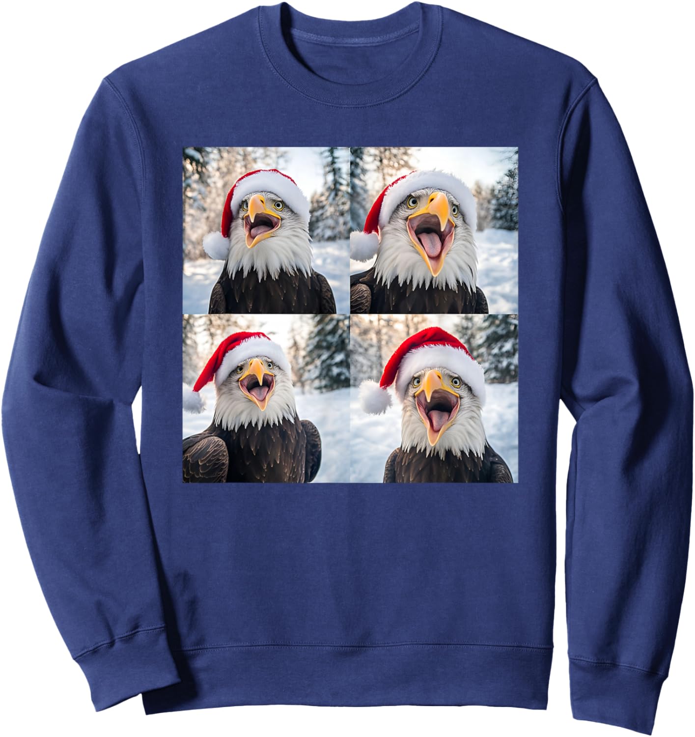Patriotic American Bald Eagle Christmas Sweatshirt - Sweatshirt | Navy