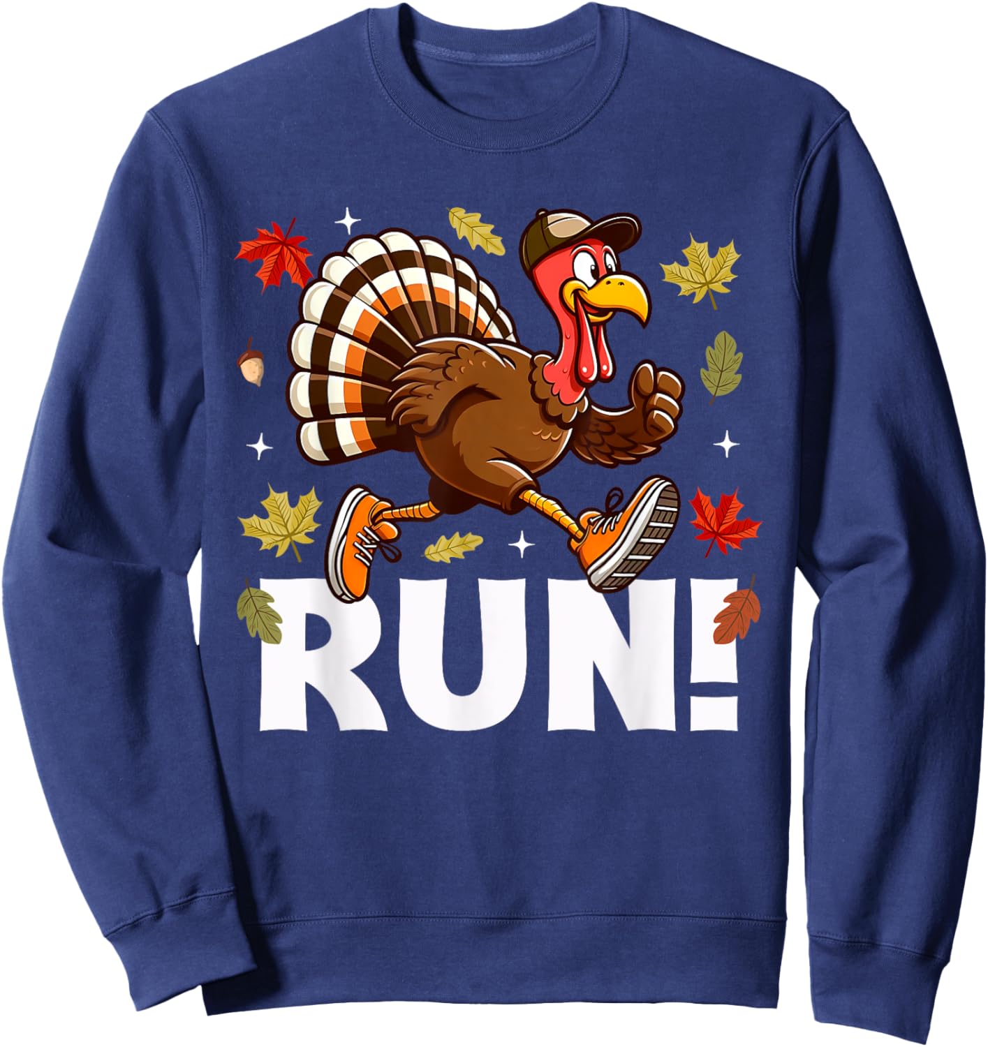 Turkey Run Costume Thanksgiving Running Turkey Trot Sweatshirt - Sweatshirt | Navy