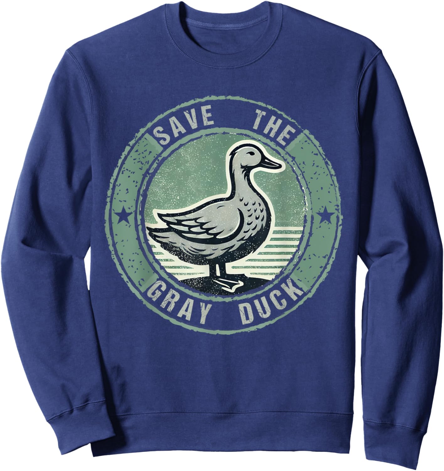 Funny Save The Gray Duck Vintage Black Small Sweatshirt - Sweatshirt | Navy