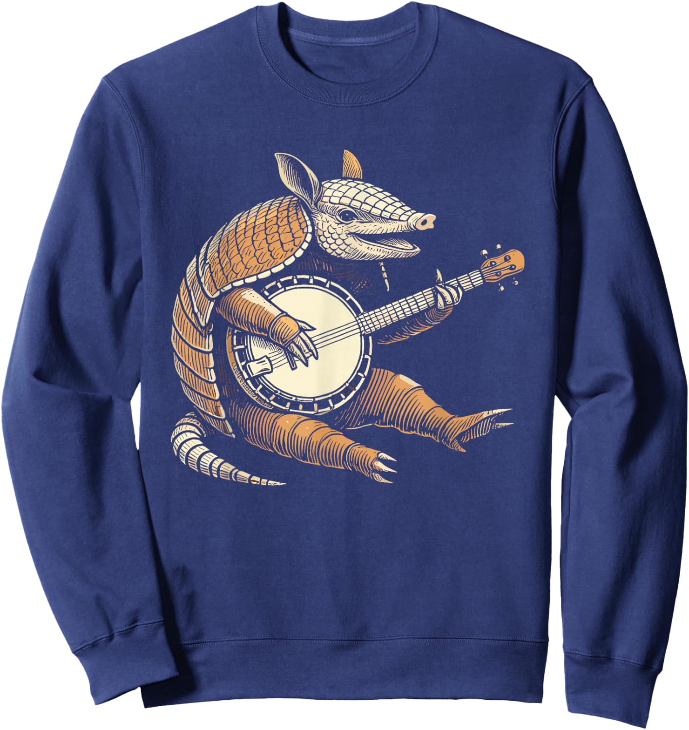 Banjo Armadillo String Instrument Finger Picking Banjo Sweatshirt - Sweatshirt | Navy