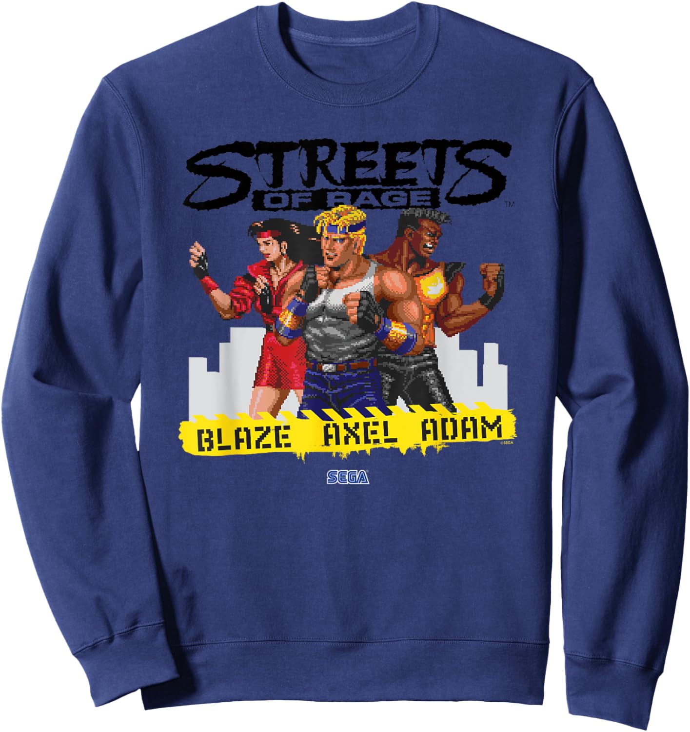 Streets of Rage "Blaze Axel Adam" SEGA Genesis video game Sweatshirt - Sweatshirt | Navy