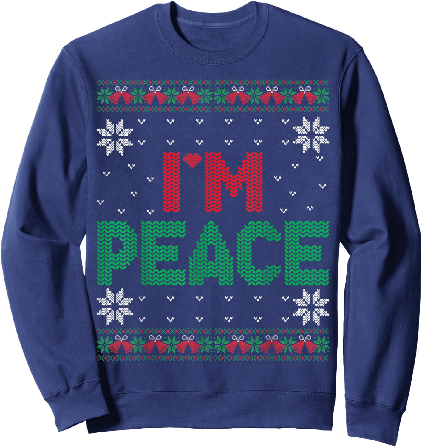I Come In Peace I'm Peace Matching Ugly Christmas Sweater Sweatshirt - Sweatshirt | Navy