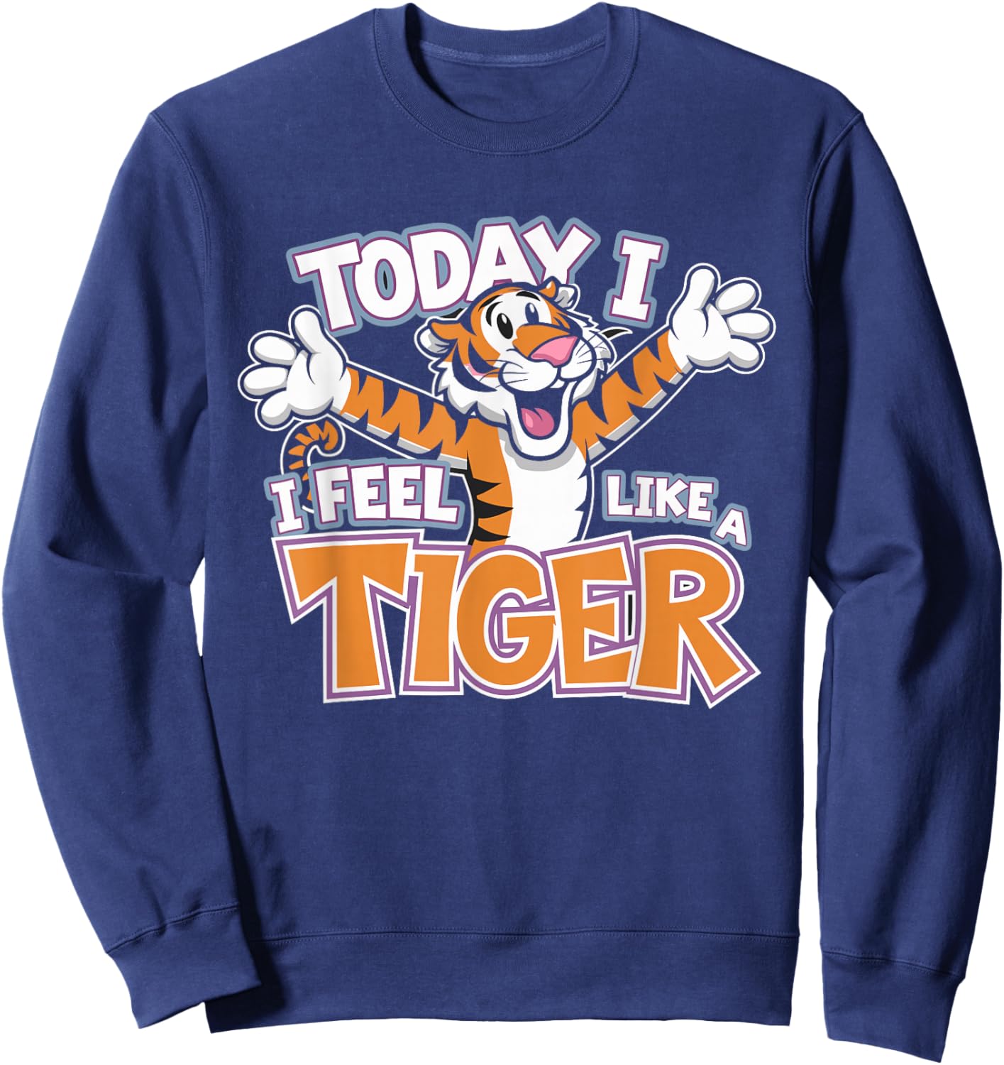 Today I feel like Tiger Design for Children | Kids Tiger Sweatshirt - Sweatshirt | Navy