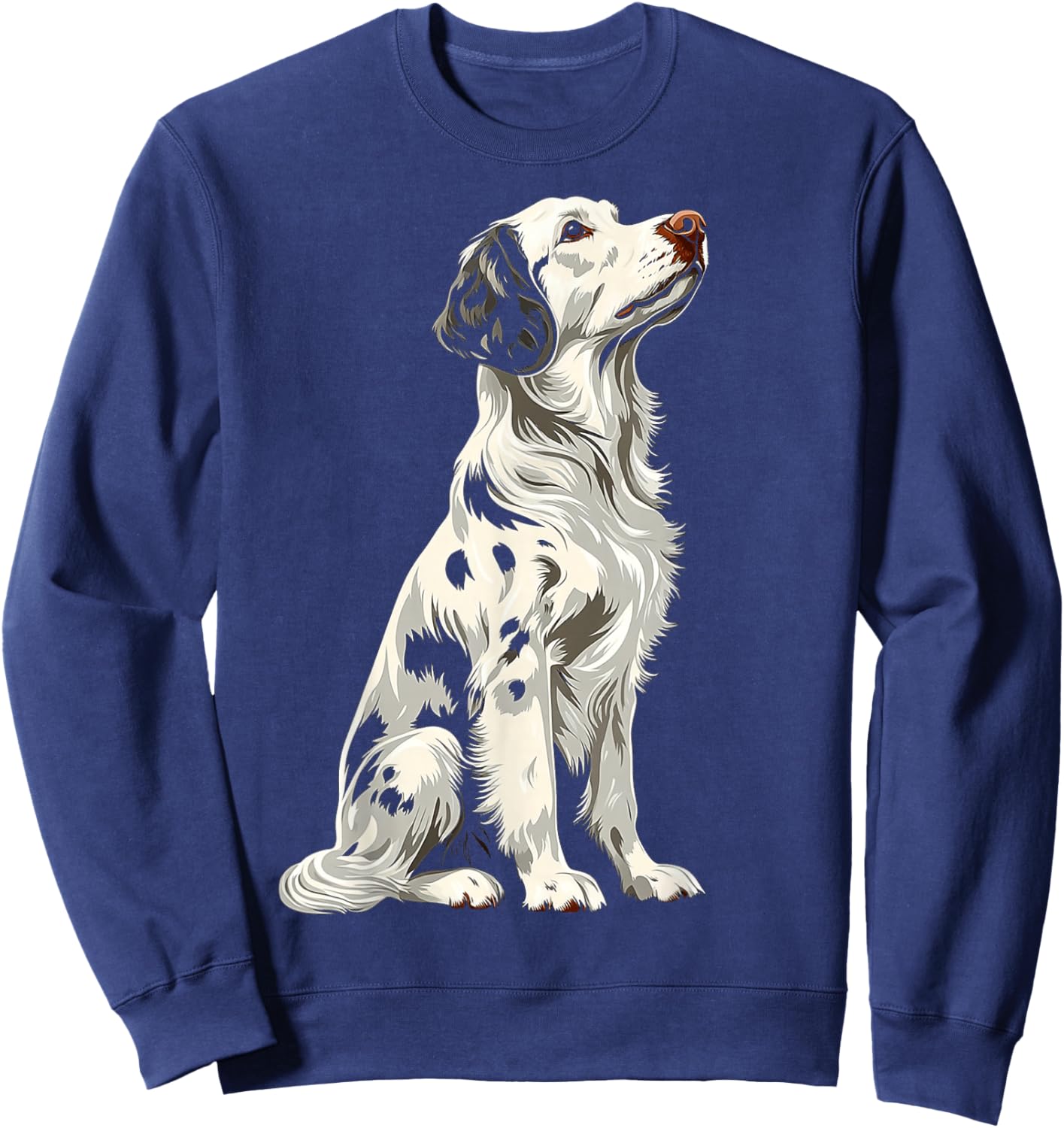 English Setter Dog Motif Pet Art English Setter Sweatshirt - Sweatshirt | Navy
