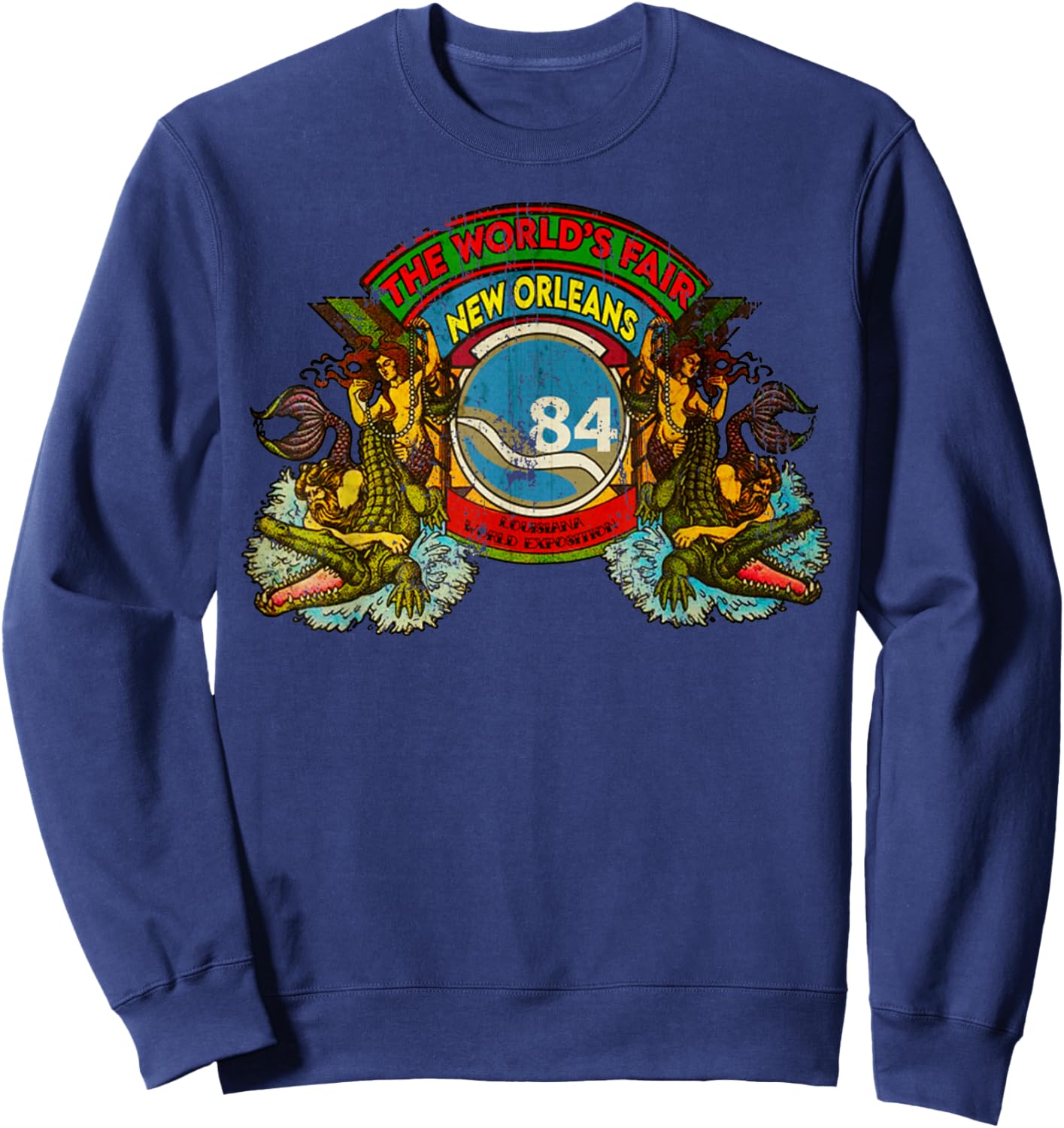 Retro Cool 1984 Vintage World Fair Louisiana Sweatshirt - Sweatshirt | Navy