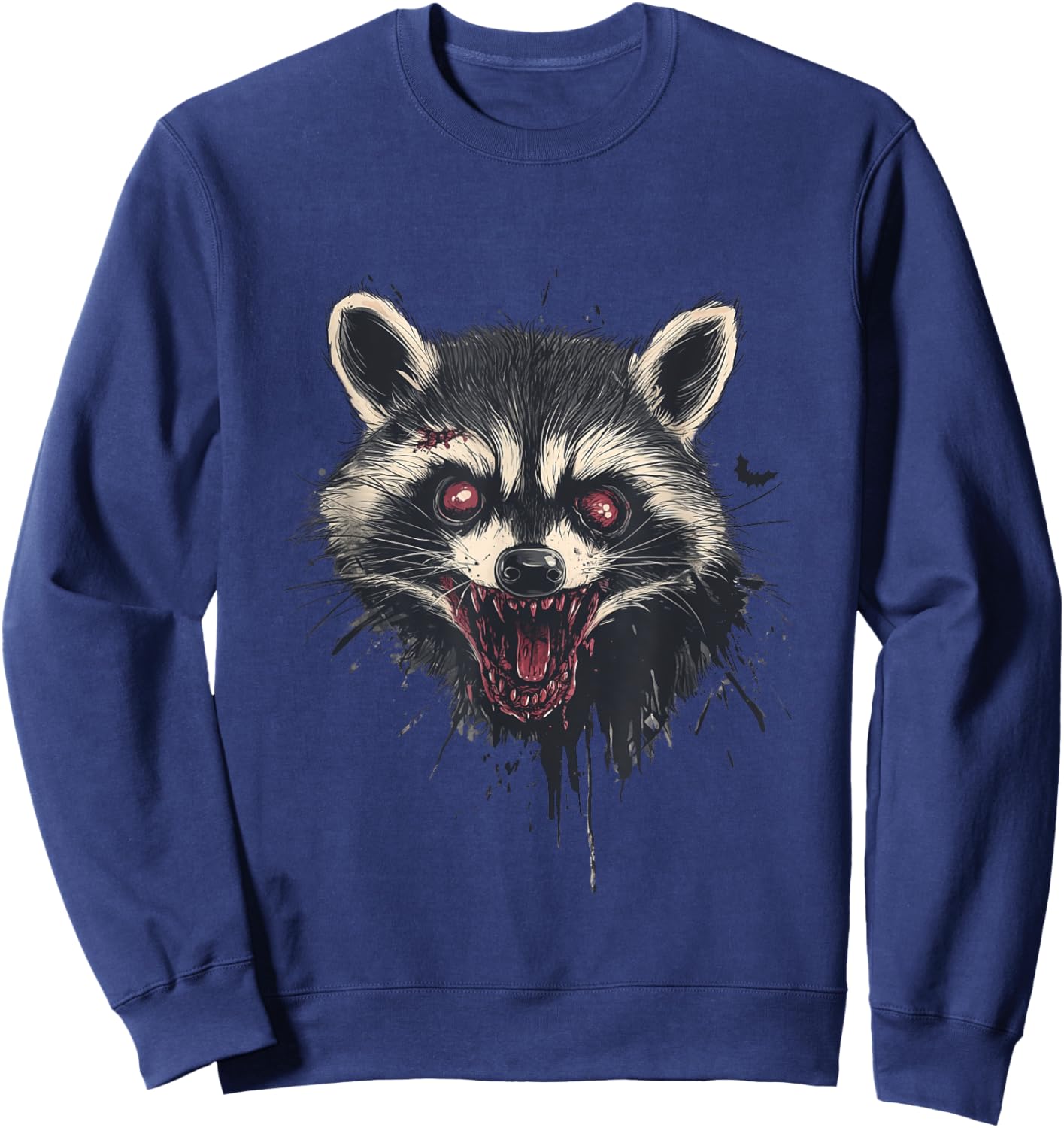 Pretend I'm a Raccoon Zombie Halloween 2024 Costume Scary Sweatshirt - Sweatshirt | Navy