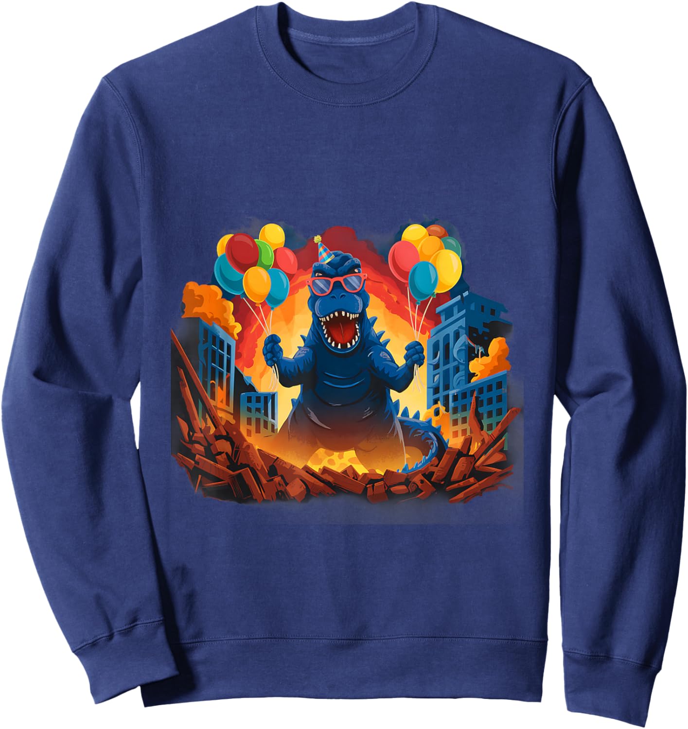Kaiju Birthday Party Japan Monster Movie Bday Japanese Sweatshirt - Sweatshirt | Navy