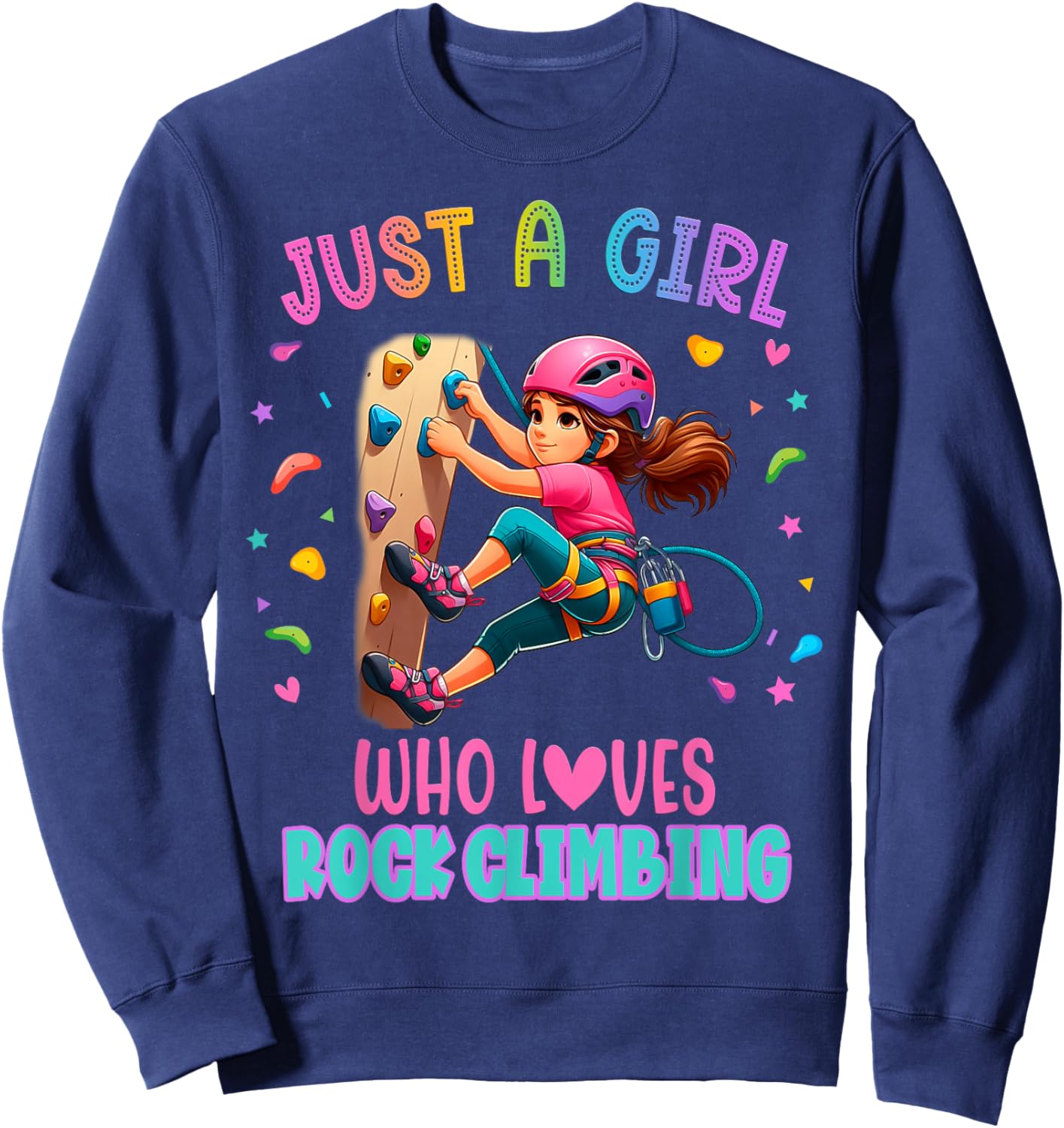 Rock Climbing Birthday Girl Bouldering Sweatshirt - Sweatshirt | Navy