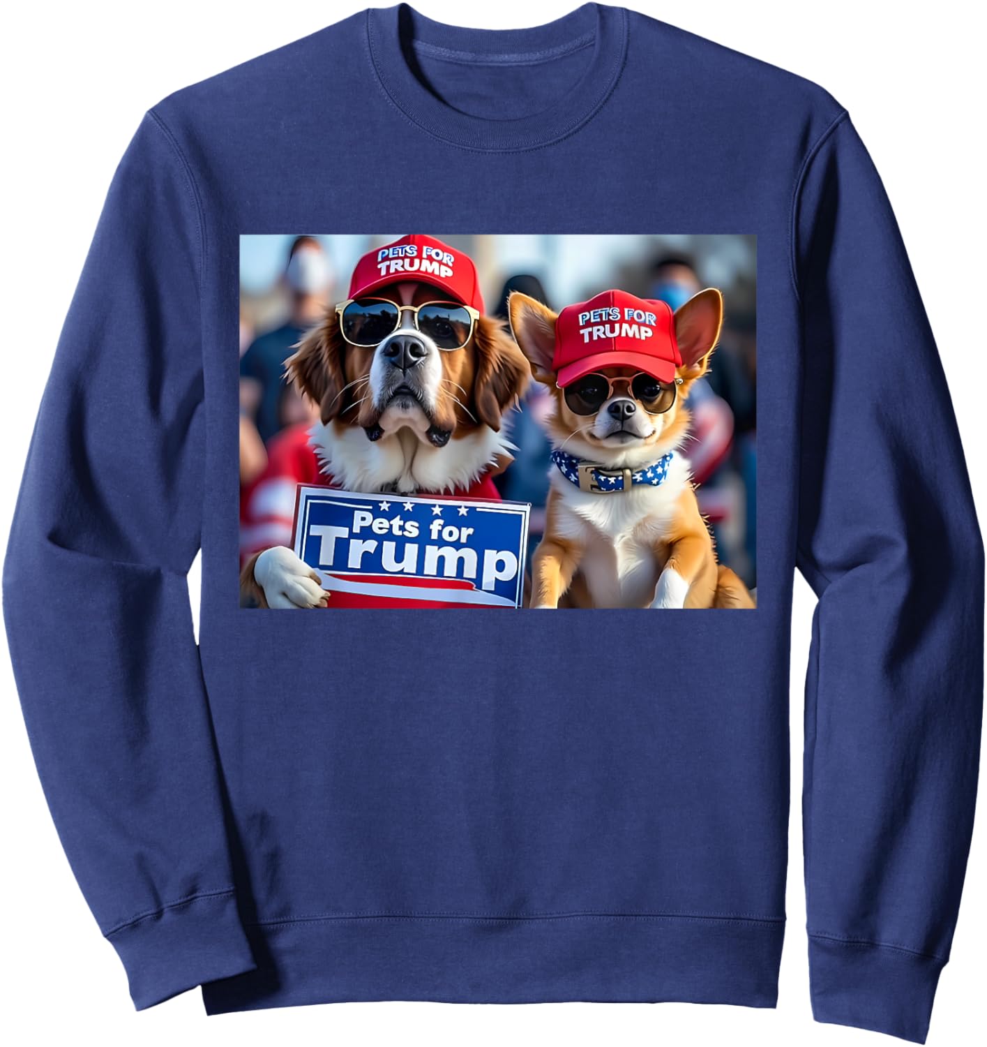 Donald Trump Make Dogs Safe Again Red Hat 2024 Debate Funny Sweatshirt - Sweatshirt | Navy