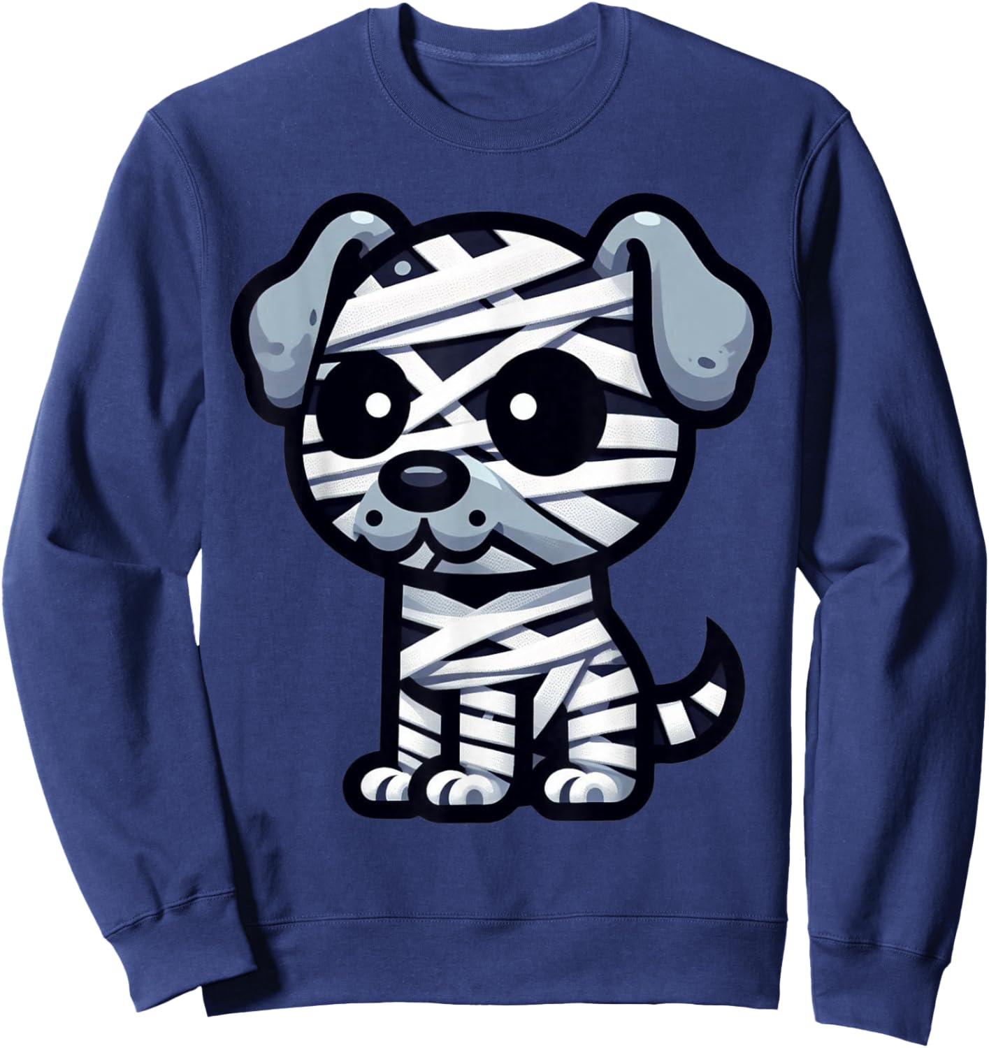 Mummy Dog Halloween - Cute, Funny & Spooky Pet Costume Women Kids Sweatshirt - Sweatshirt | Navy