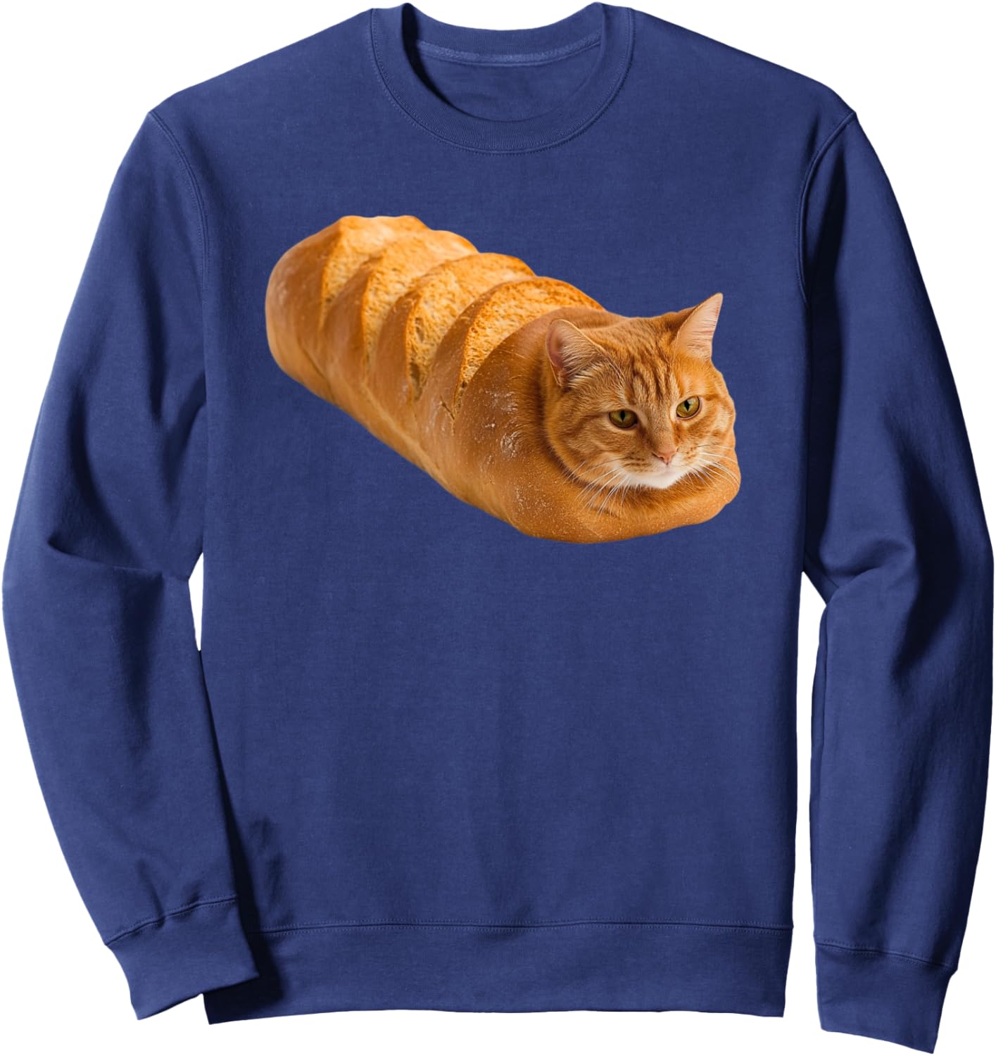 Freshly Baked Cat Loaf Bread Kitten Sweatshirt - Sweatshirt | Navy