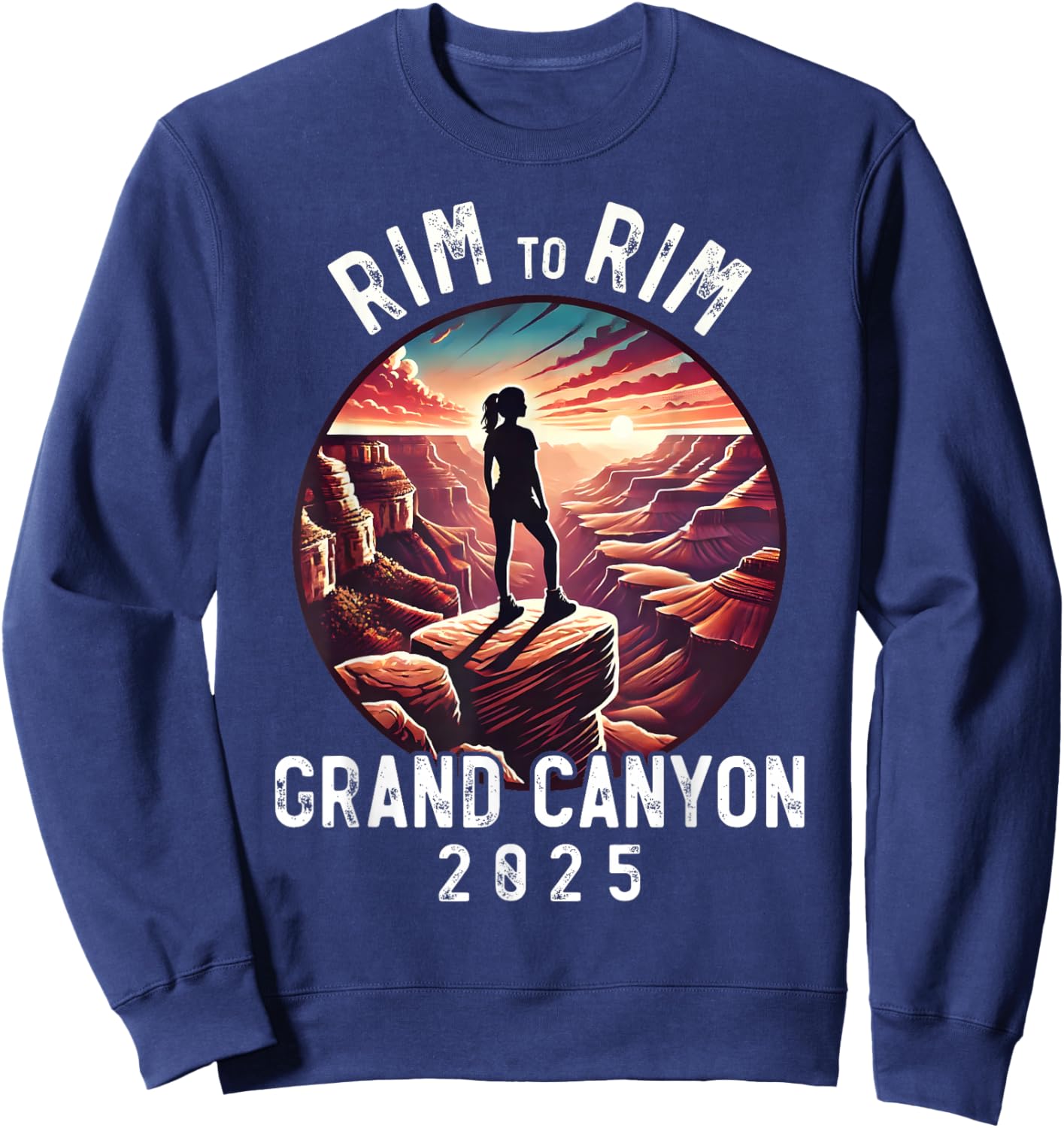 Rim - Rim Grand Canyon, I Hiked The Grand Canyon 2025, Women Sweatshirt - Sweatshirt | Navy