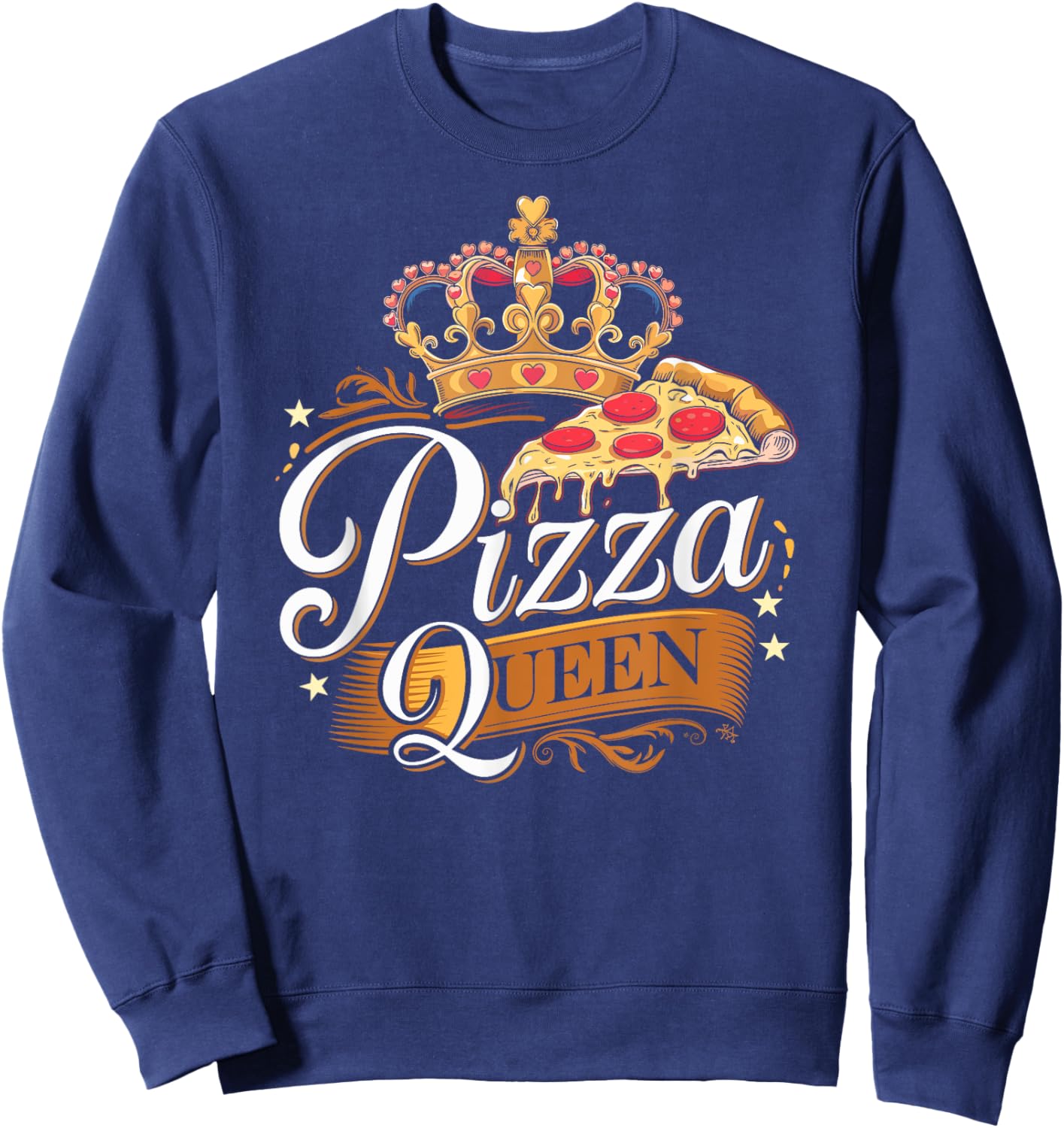 Pizza Queen Girl Loves Pizza Funny Pizza Lover Sweatshirt - Sweatshirt | Navy