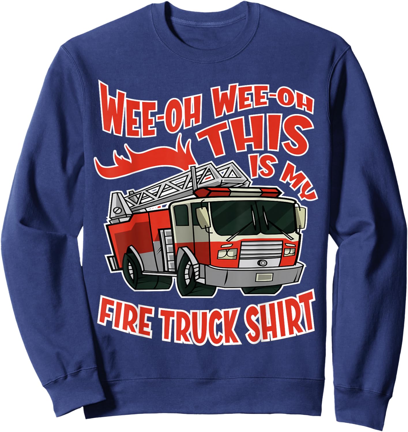 Firetruck Toddler | This Is My Fire Truck Firefighter Kids Sweatshirt - Sweatshirt | Navy