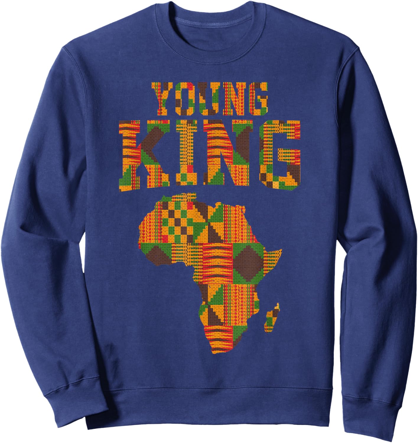 African King Art For Boys Toddlers Kente Cloth African Print Sweatshirt - Sweatshirt | Navy