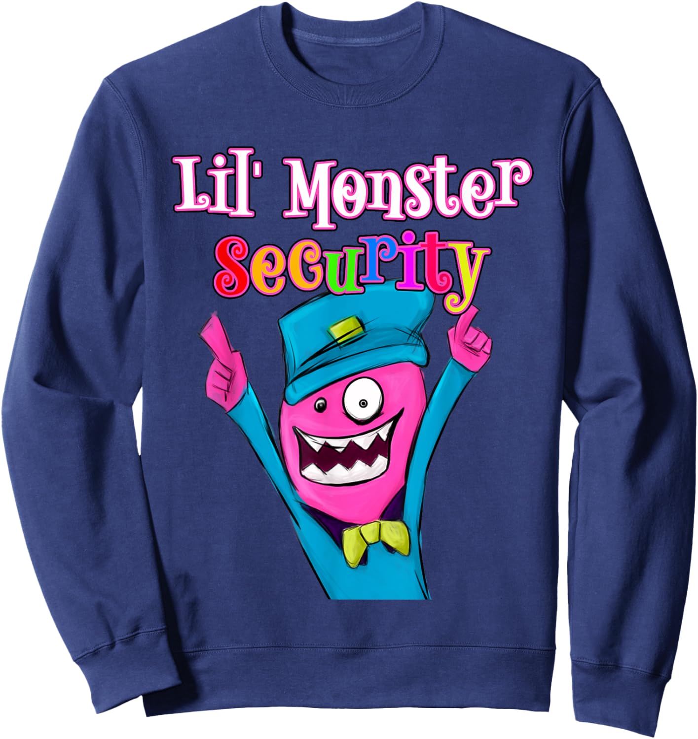 Halloween Dad Mom Daughter Adult , Lil' Monster Security Sweatshirt - Sweatshirt | Navy