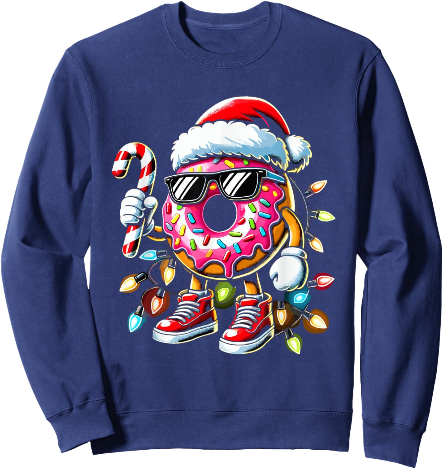 Donut Christmas Doughnut Xmas Women Kids Sweatshirt - Sweatshirt | Navy