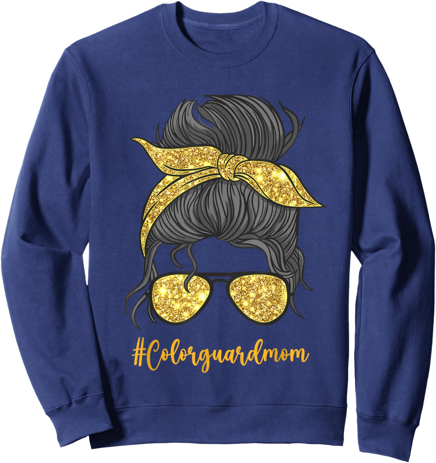Color Guard Mom Messy Bun Color Guard Women Sweatshirt - Sweatshirt | Navy