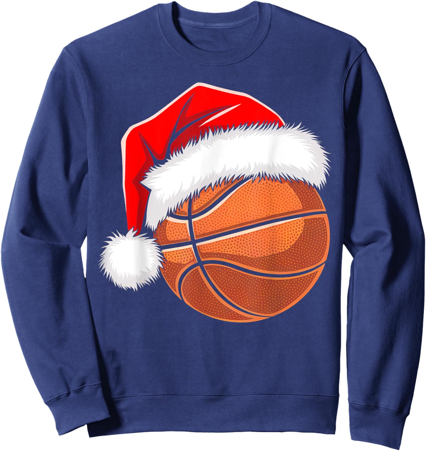 Kids Santa Shirt For Boys Toddler Funny Christmas Basketball Sweatshirt - Sweatshirt | Navy