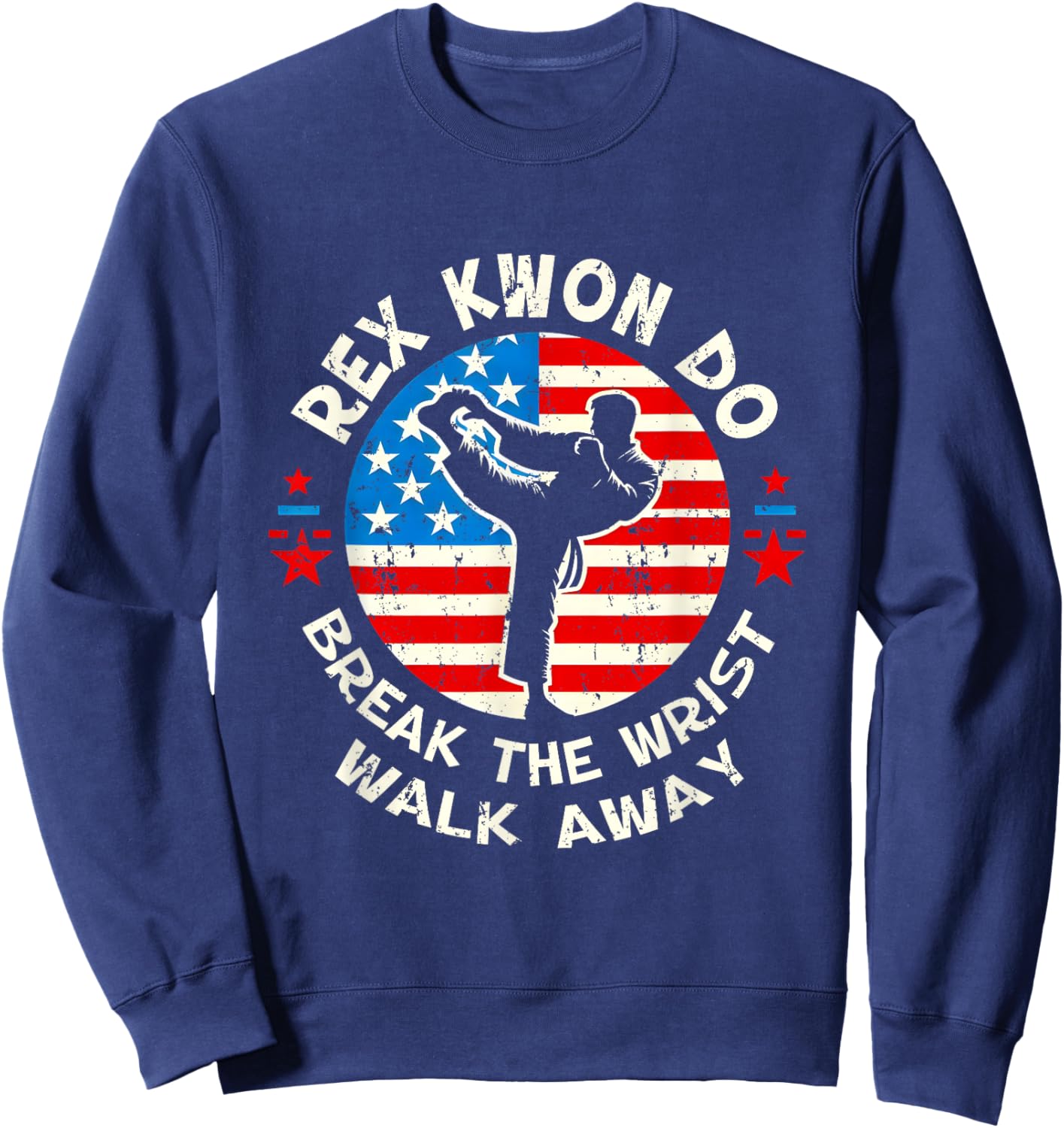 Rex Kwon Do American Flag Taekwondo Martial Art Sport Sweatshirt - Sweatshirt | Navy